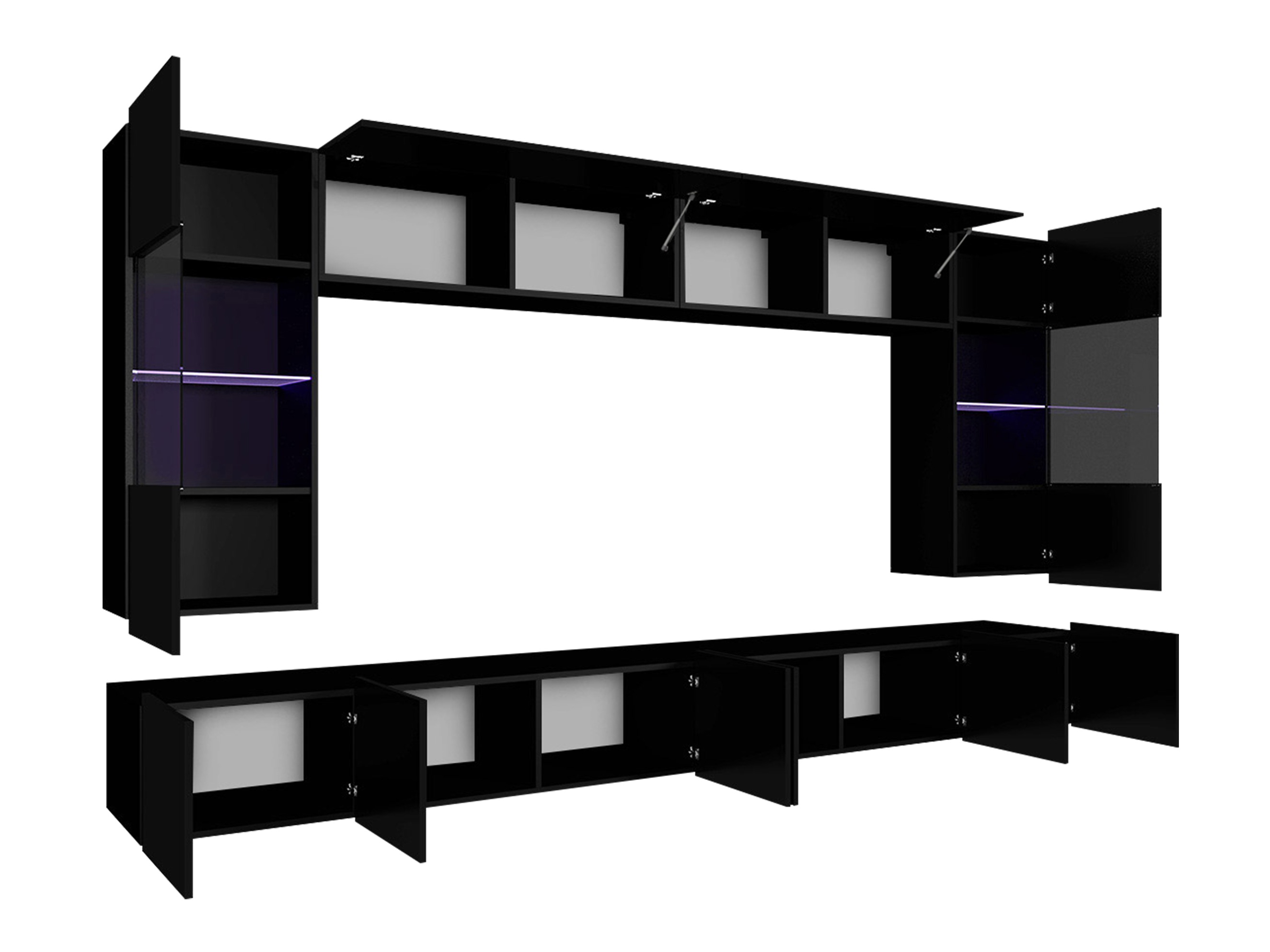 Komplet za dnevno sobo Tivdalu 105 (Bela + Sijaj bela)