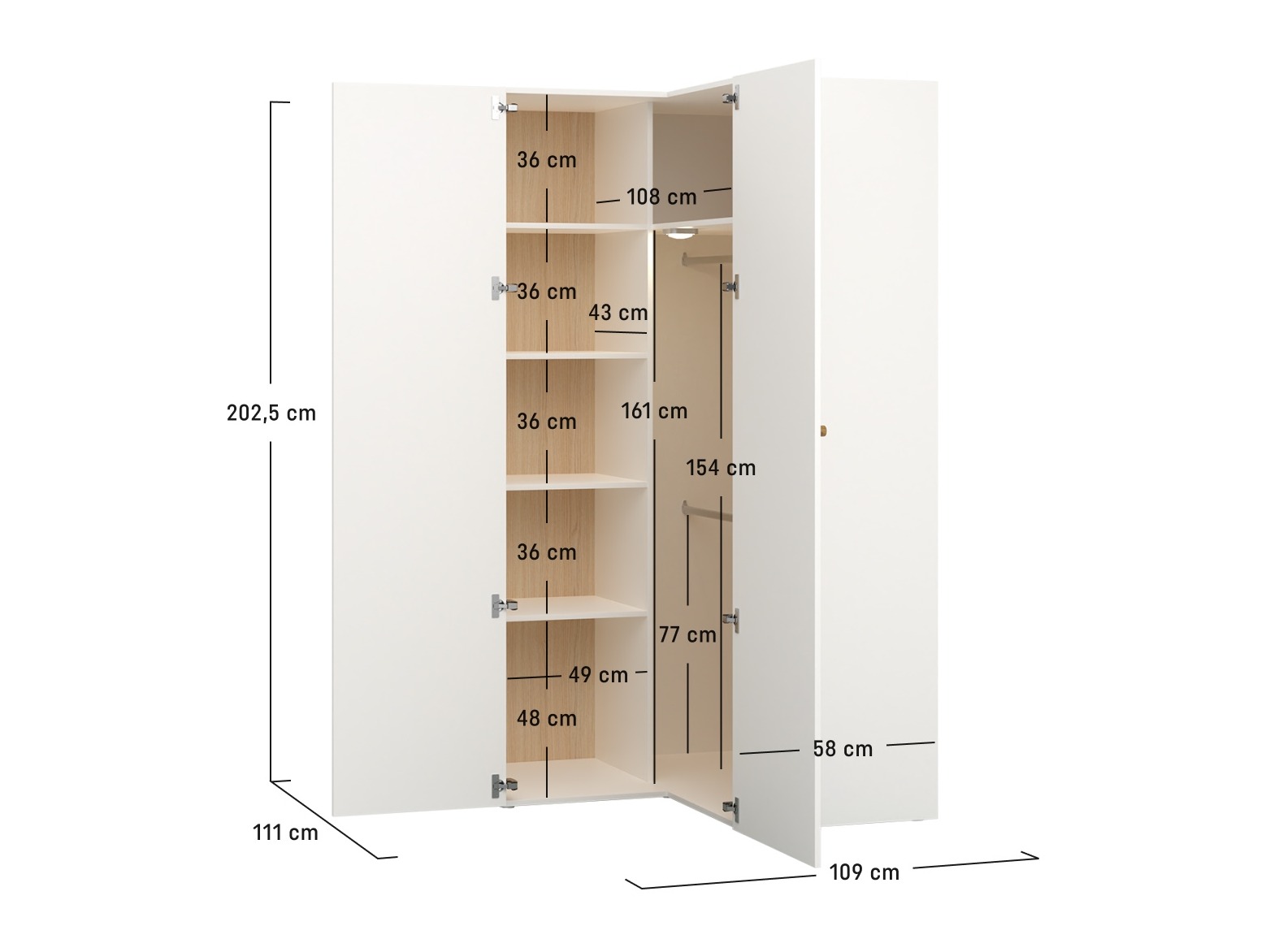 Kotna omara Tornolo 113 (Bela + Siva)