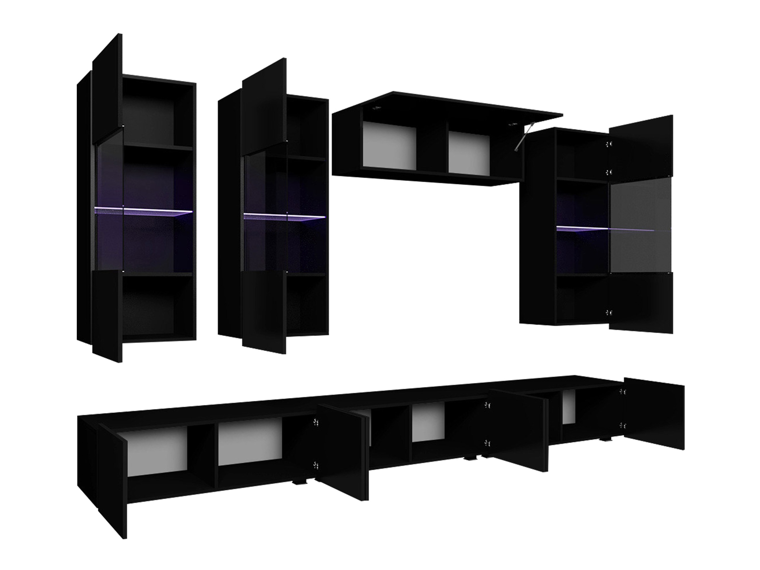 Komplet za dnevno sobo Tivdalu 121 (Bela + Sijaj bela)