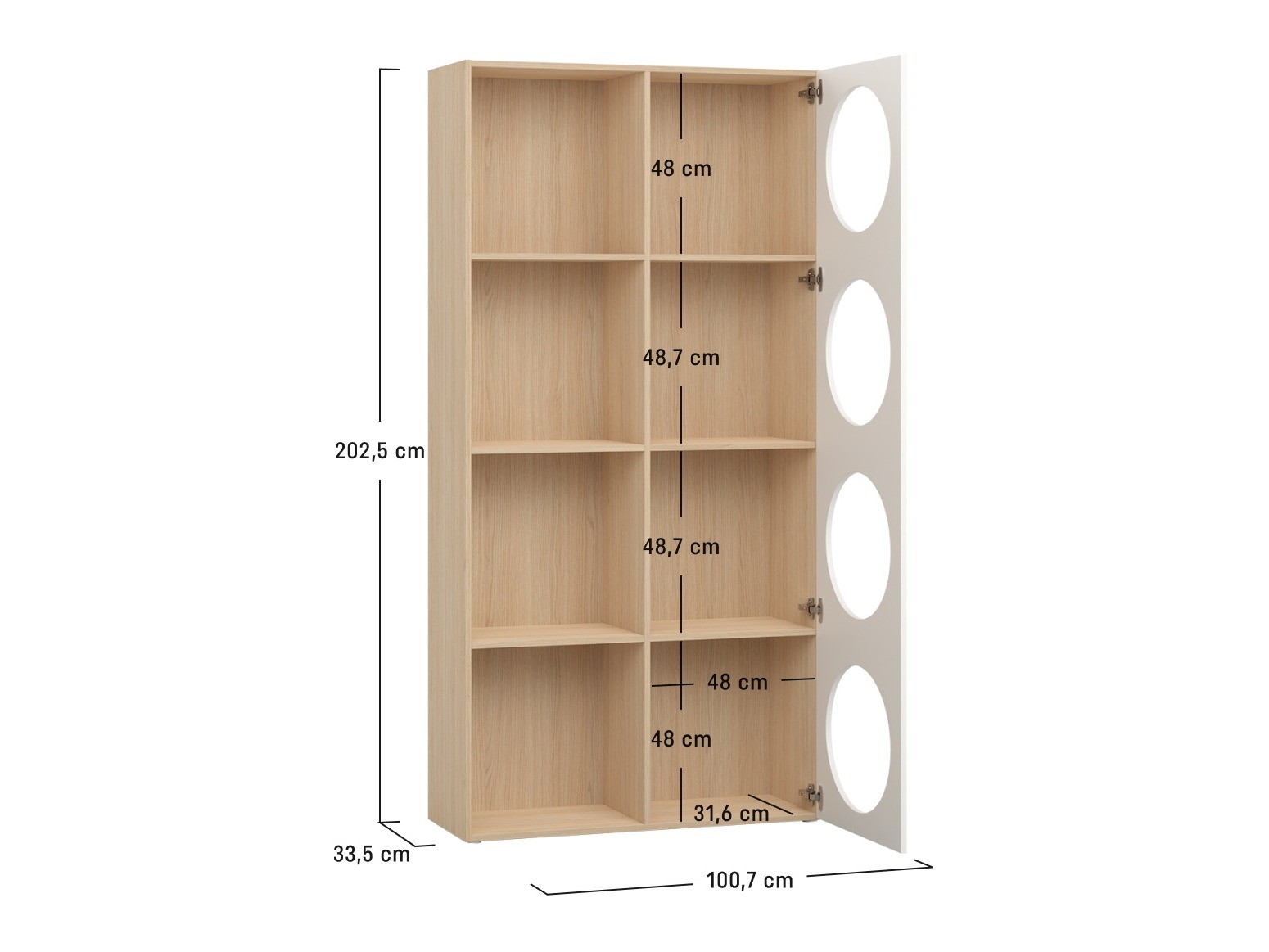 Regal Tornolo 117 (Lahki hrast + Bela)