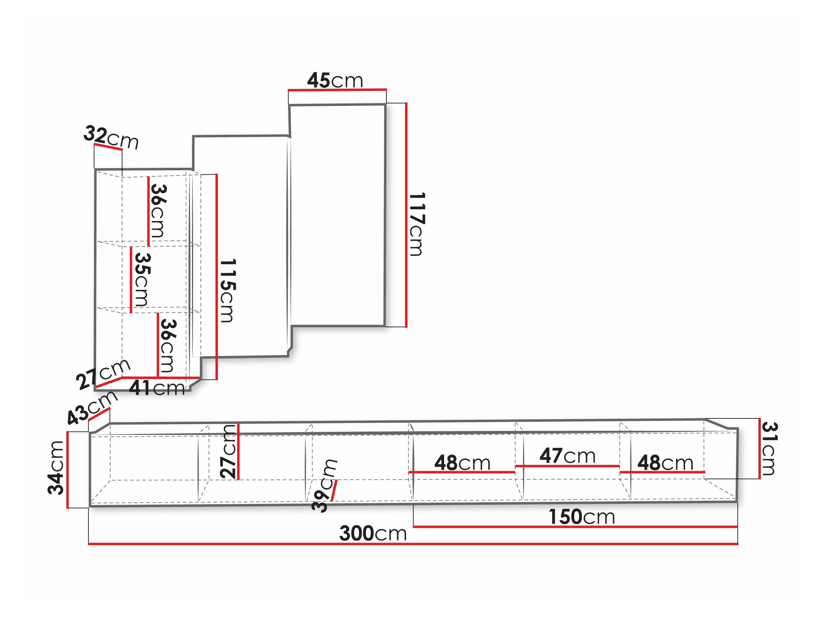 Komplet za dnevno sobo Remus XX (Bela)