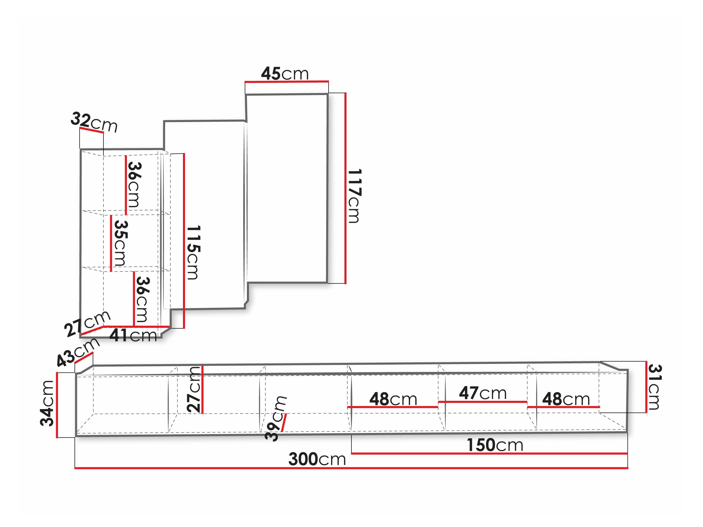 Komplet za dnevno sobo Remus XX (Zlati hrast + Bela)
