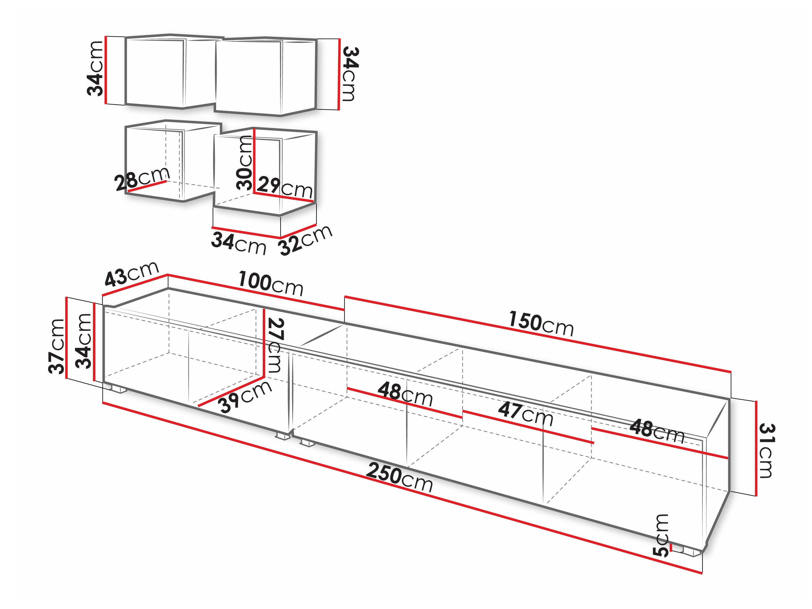 Komplet za dnevno sobo Tivdalu 132 (Črna + Sijaj črna)