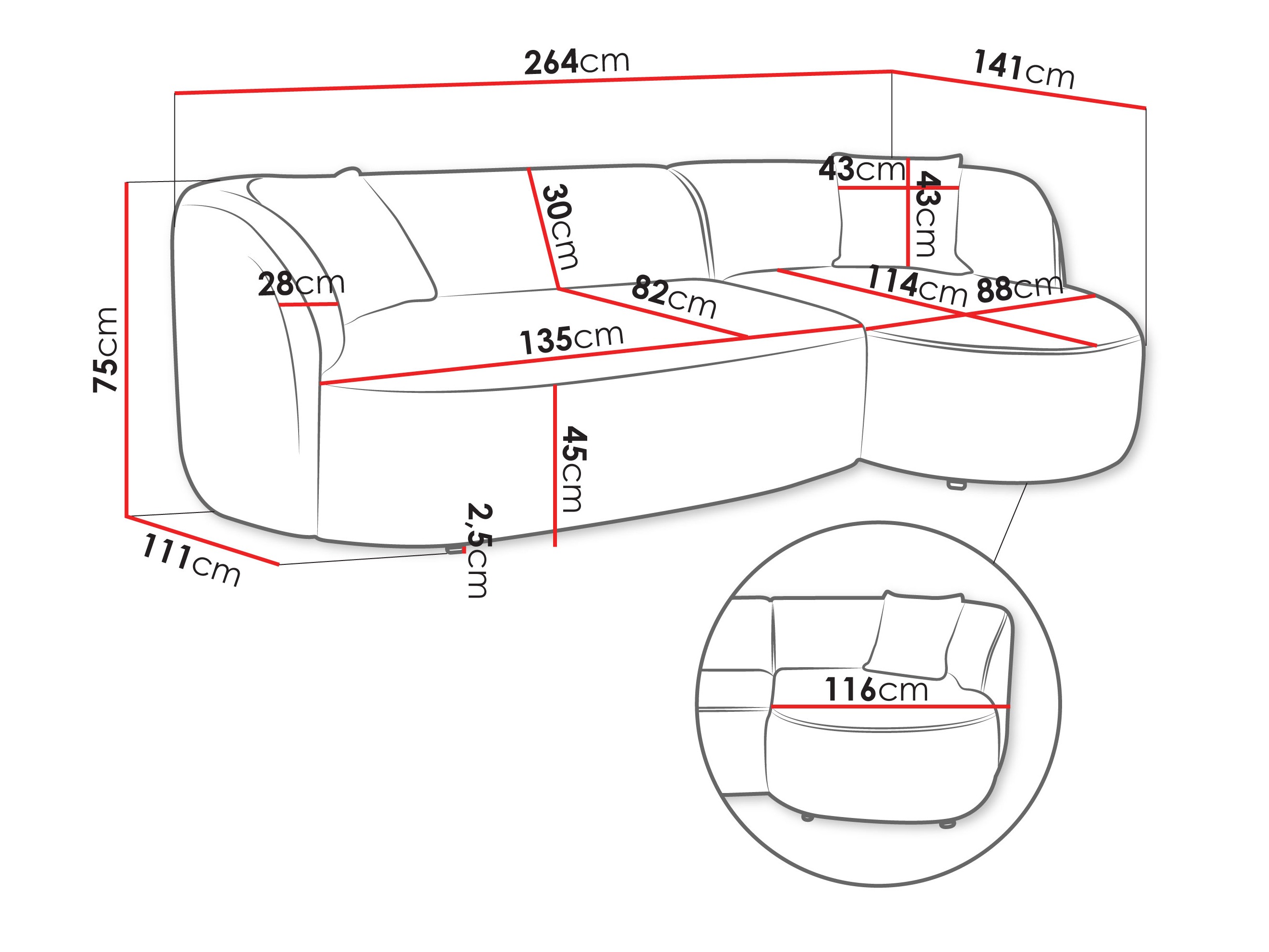 Kotna garnitura TrendyNest Gubor (Euphoria 01)