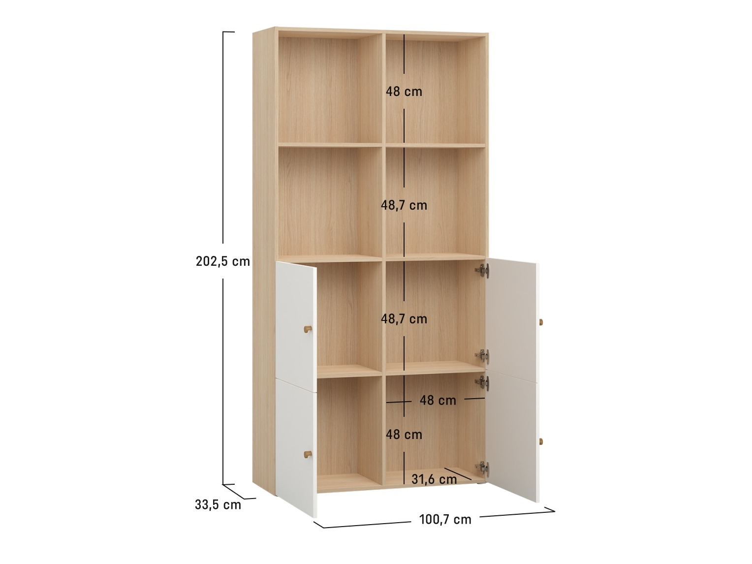 Regal Tornolo 120 (Lahki hrast + Bela)