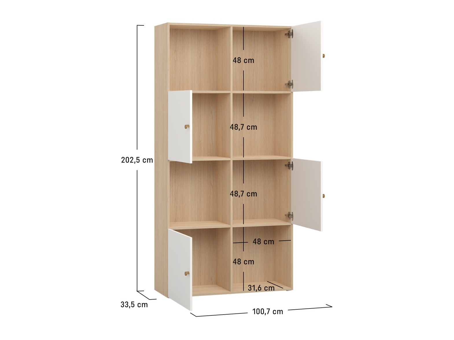 Regal Tornolo 121 (Lahki hrast + Bela)