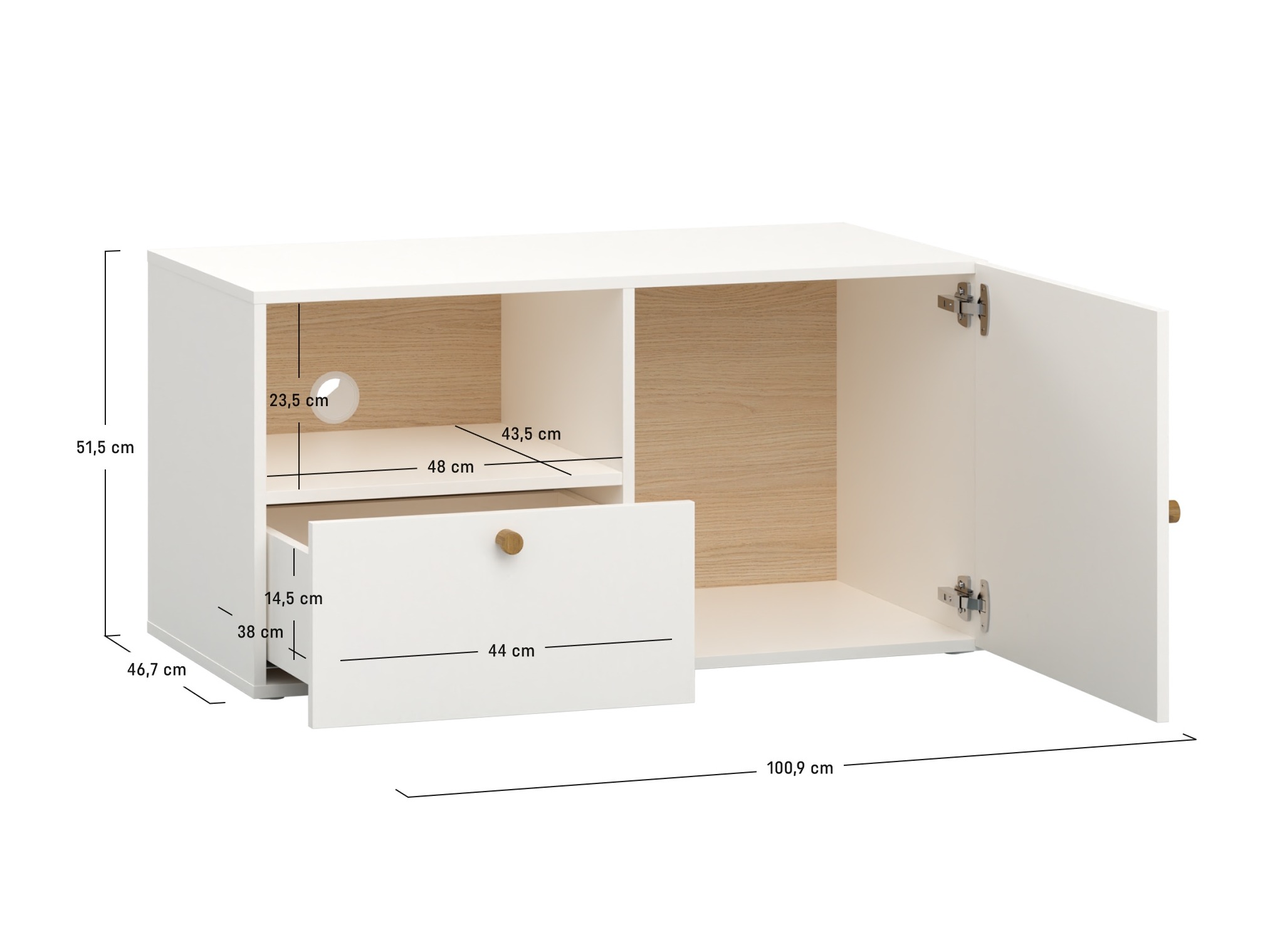 TV-omarica Tornolo 126 (Bela + Indigo)