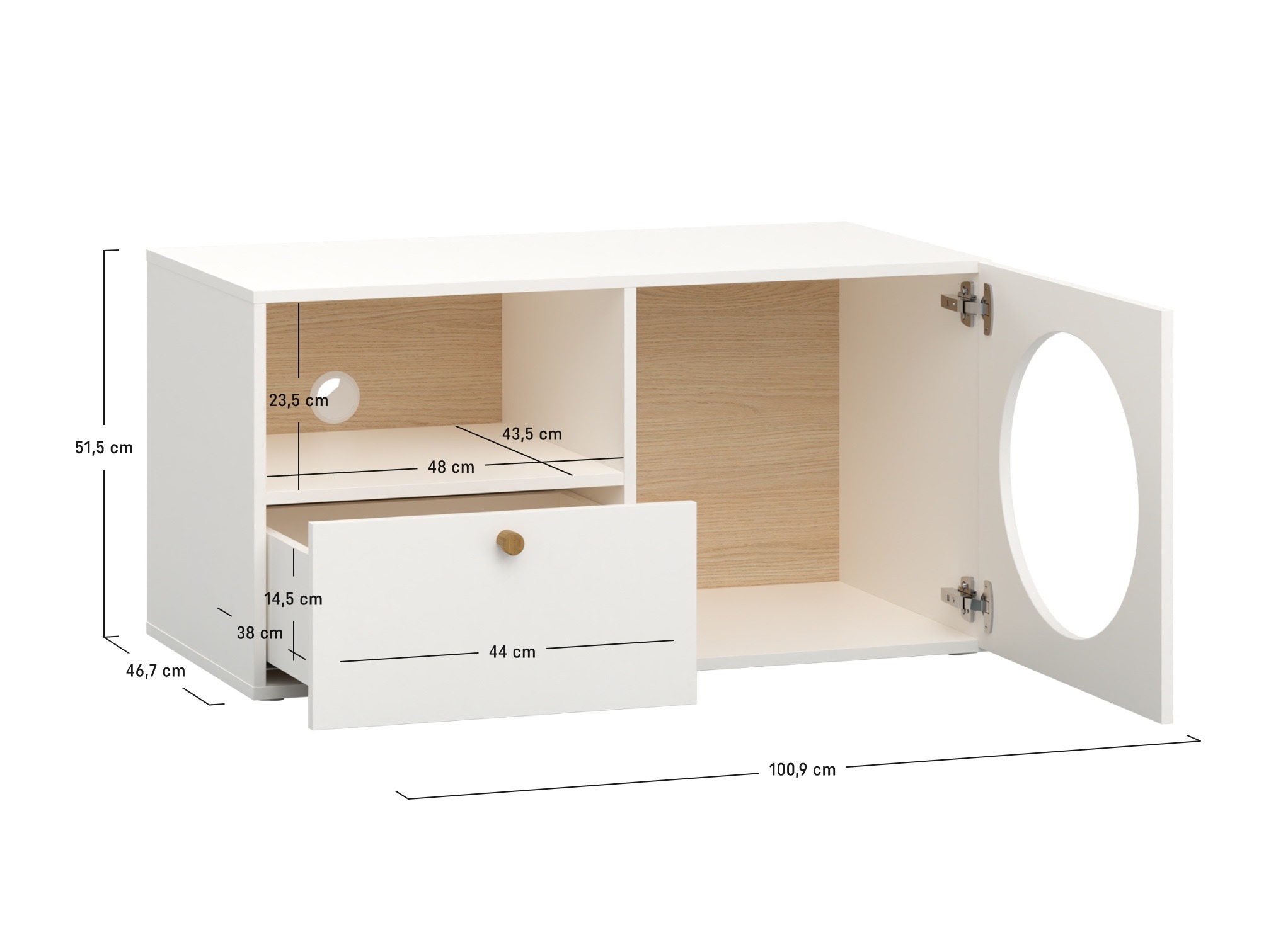 TV-omarica Tornolo 127 (Bela + Indigo)