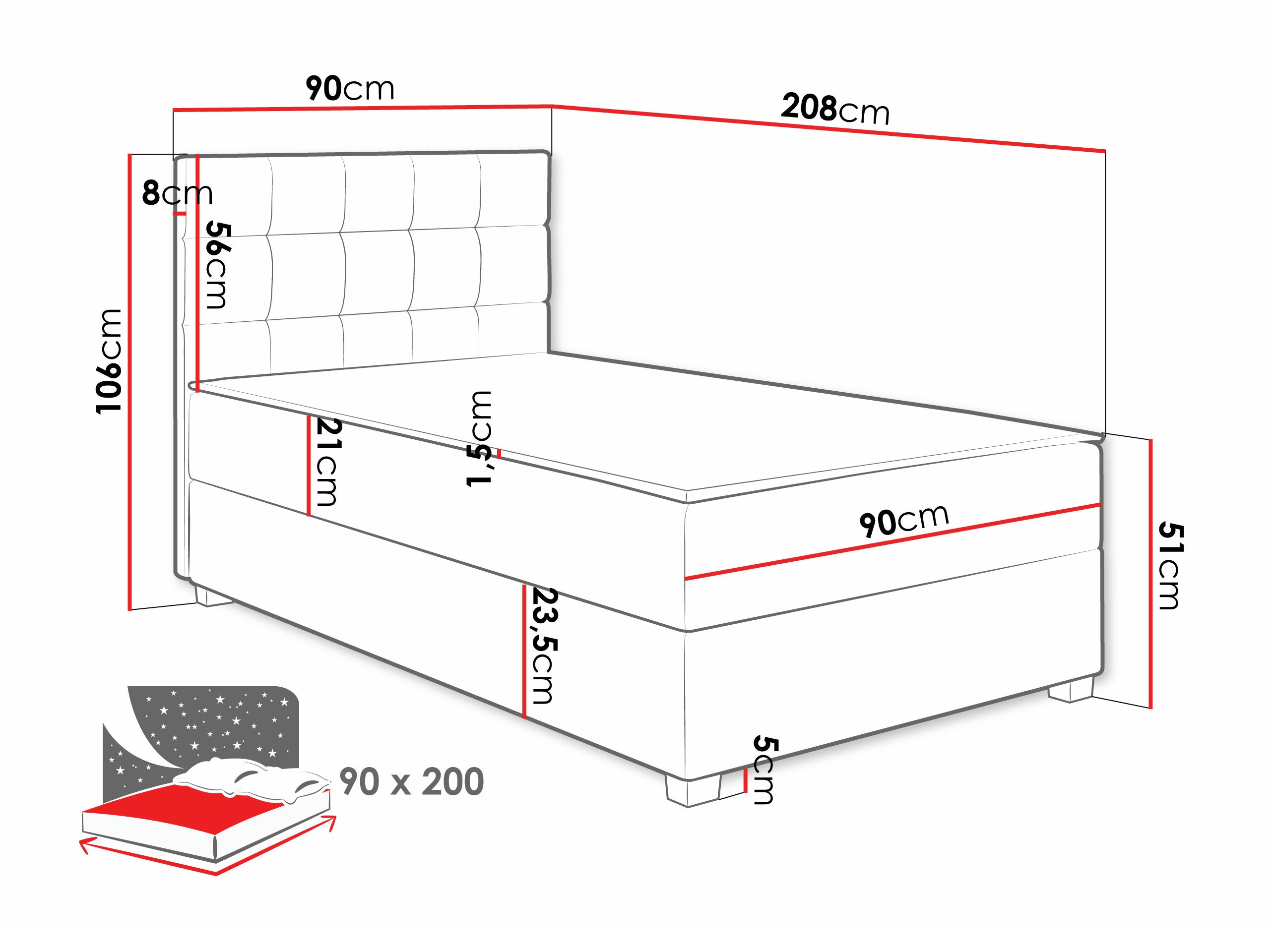 Boxspring postelja Sanford 107 (Manila 14)