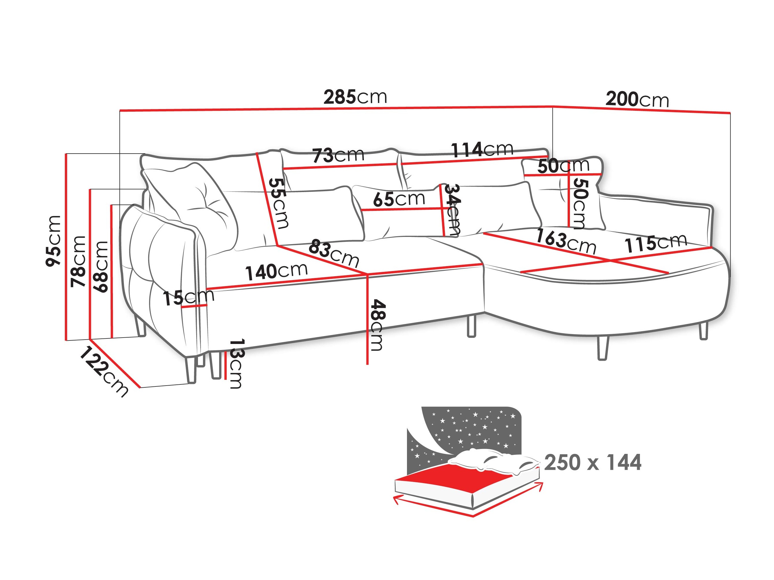 Kotna garnitura TrendyNest 126 (Glow 01)