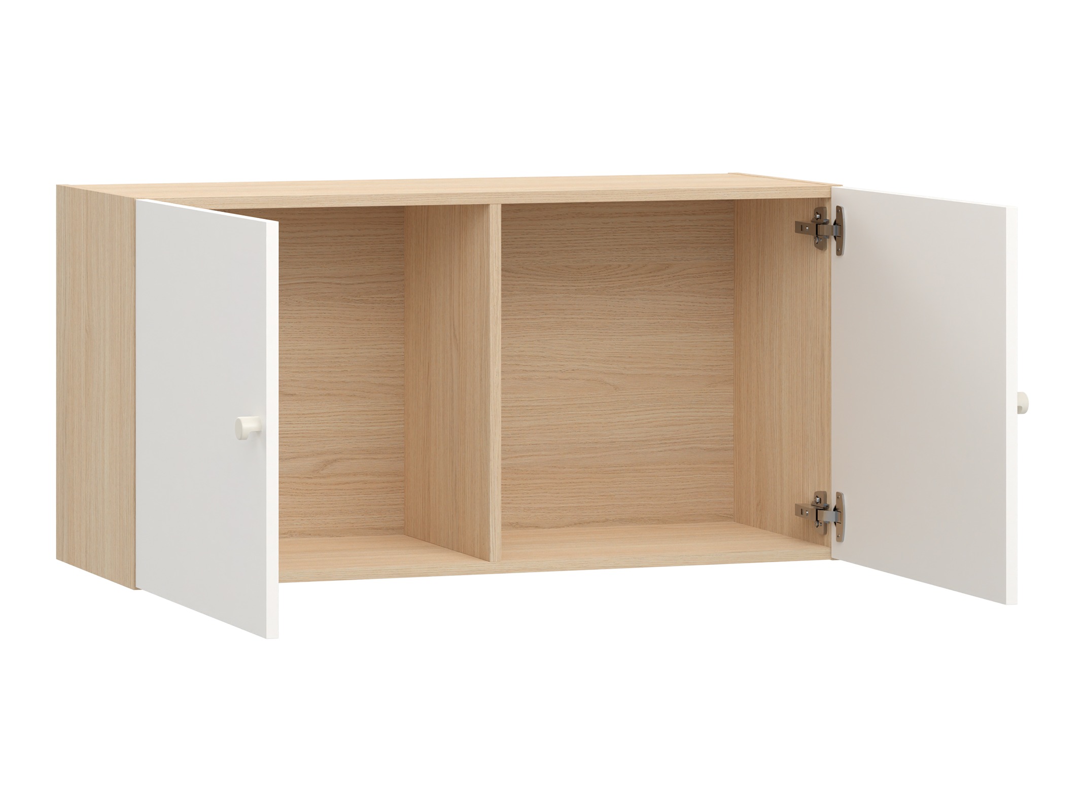 Stenska omarica Tornolo 128 (Bela + Lahki hrast)