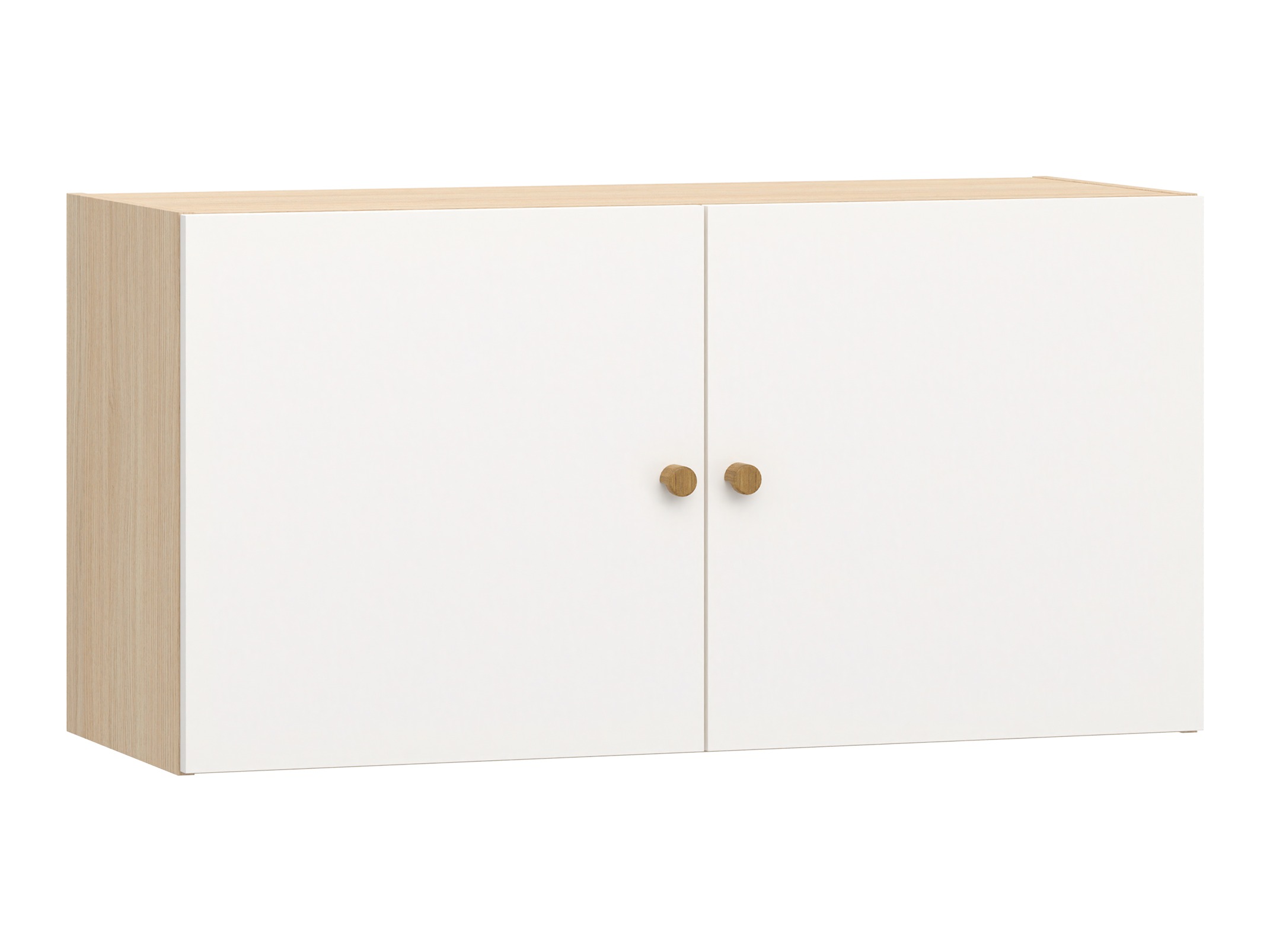 Stenska omarica Tornolo 128 (Bela + Lahki hrast)