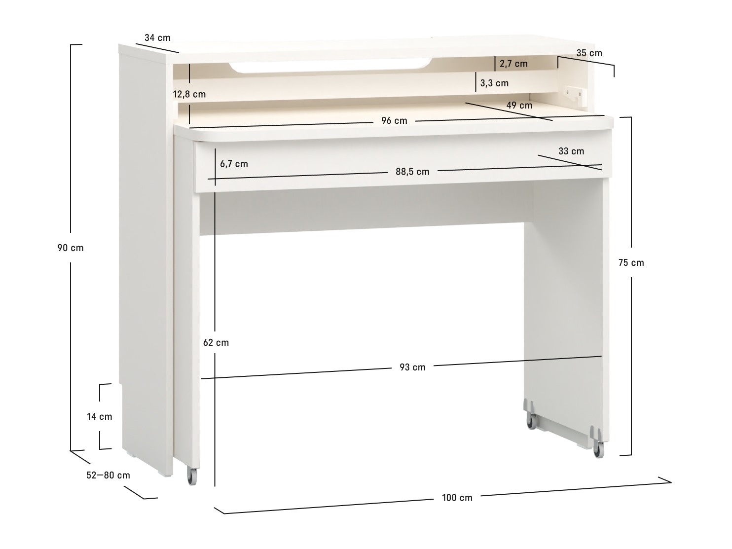 Pisalna miza Tornolo 134