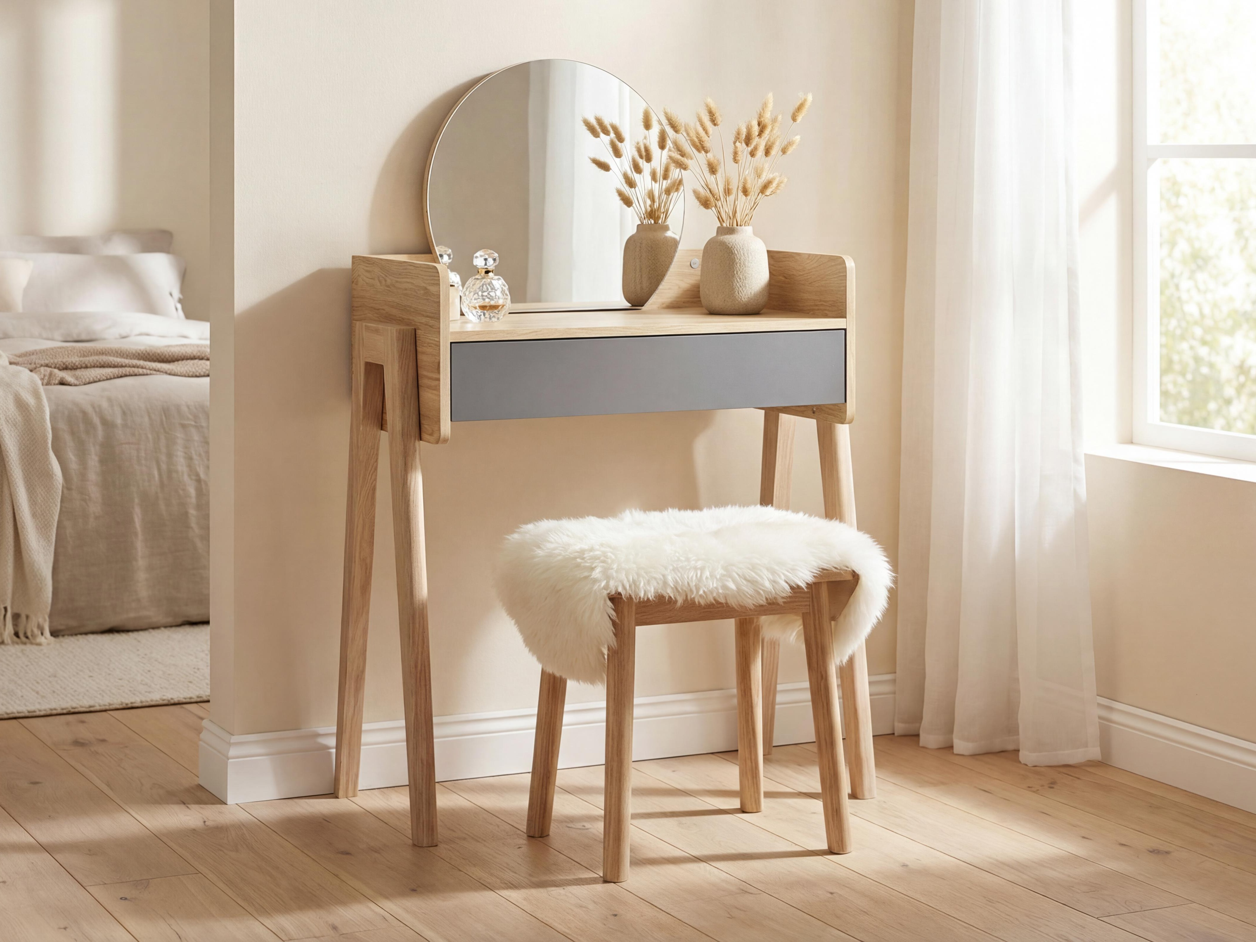 Toaletna mizica Velrome 100 (Hrast + Grafit)