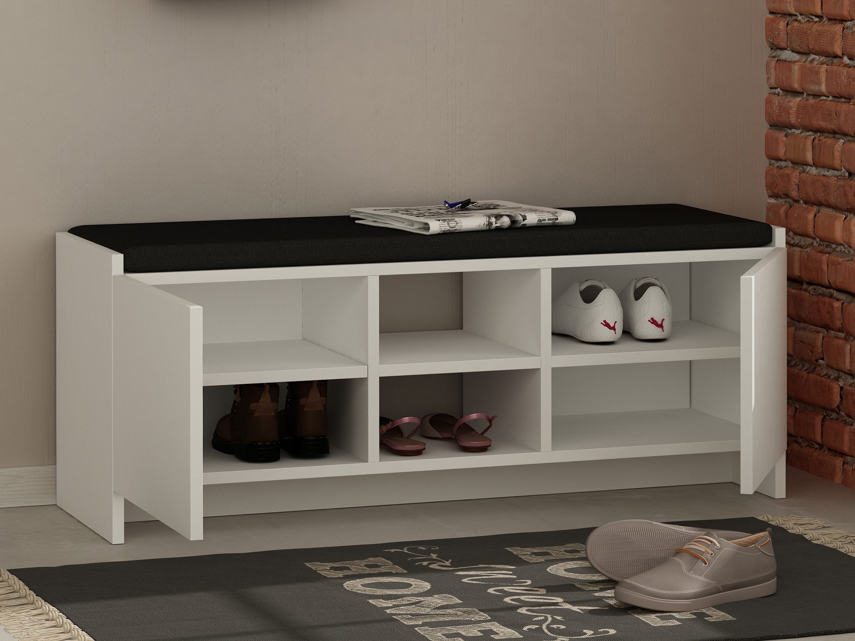 Regal za čevlje Kailua 1047 (Bela)