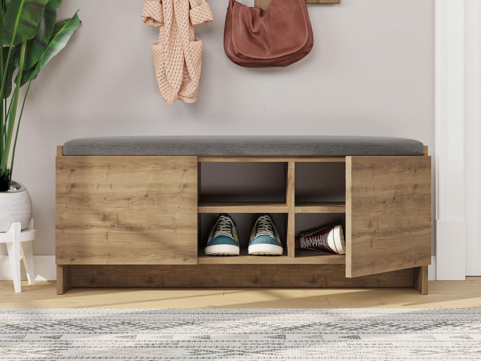 Regal za čevlje Kailua 1047 (Temen hrast)