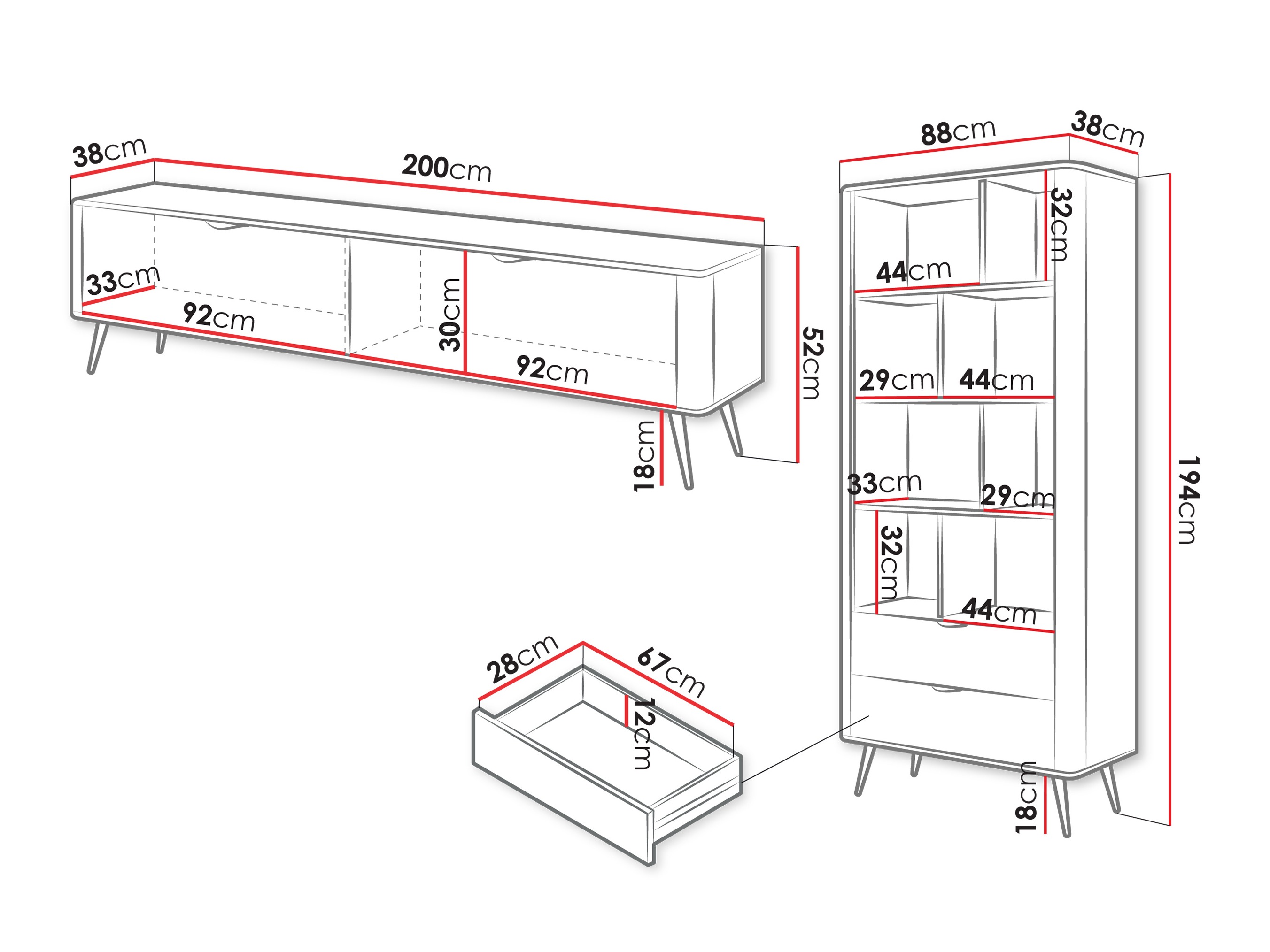 Komplet za dnevno sobo Lectum (Bež)
