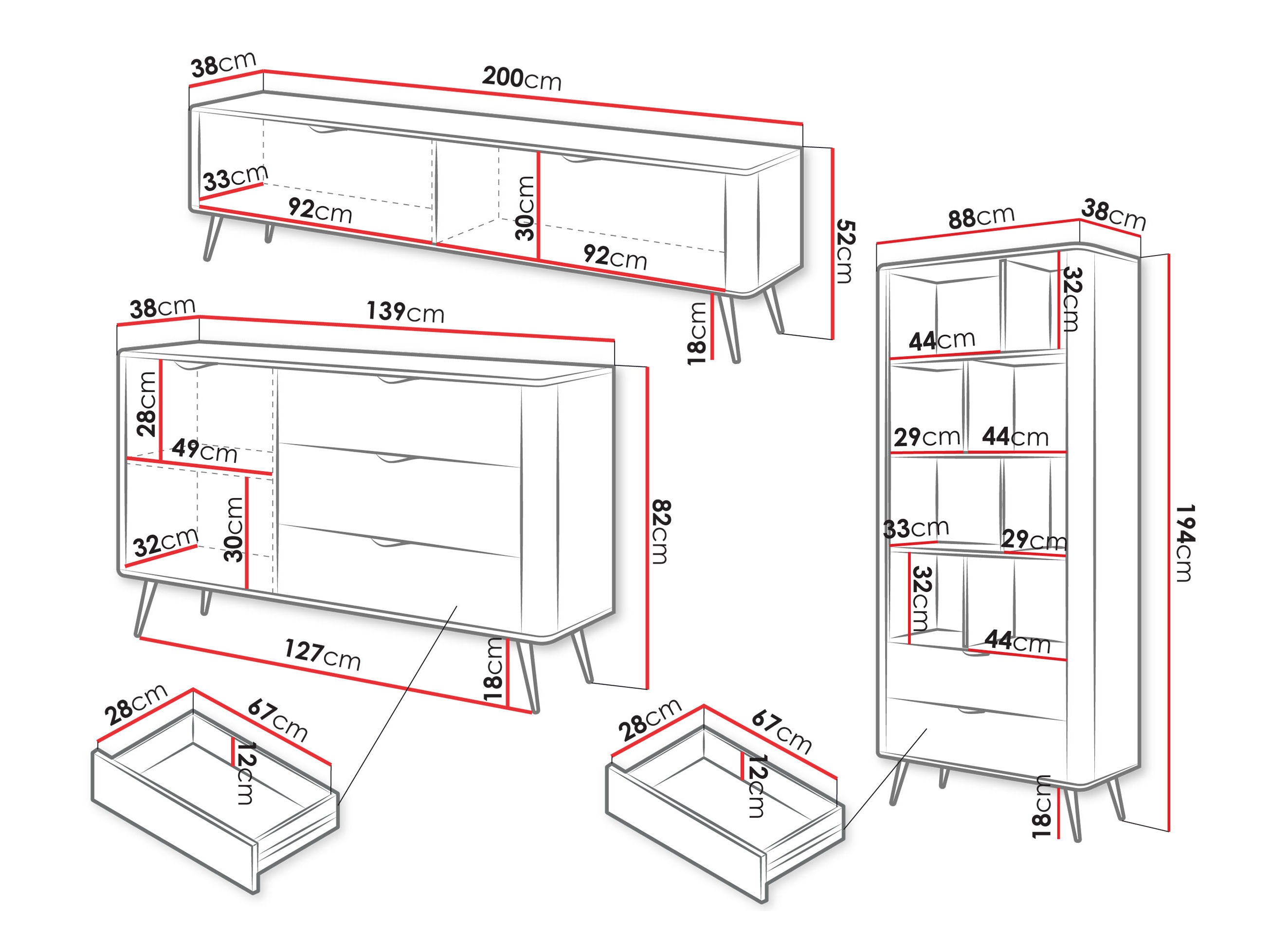 Komplet za dnevno sobo Lectum I (Bež)