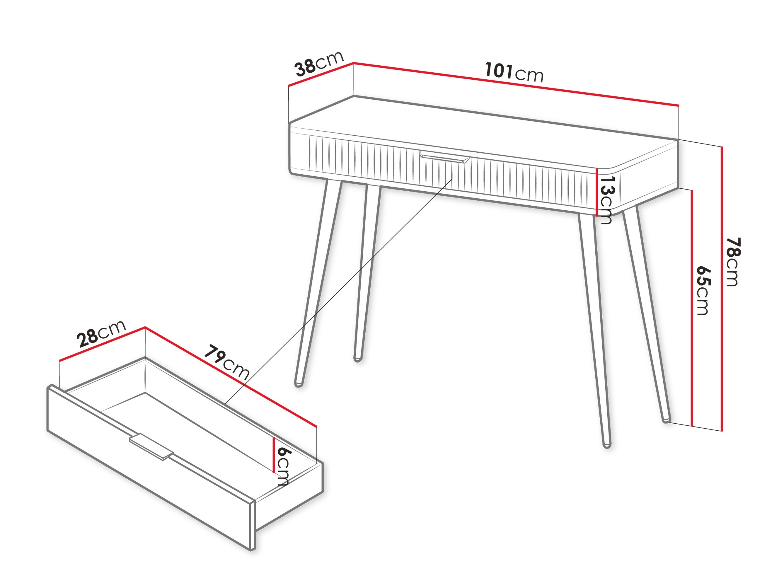 Konzolna miza Lectum (Bež)