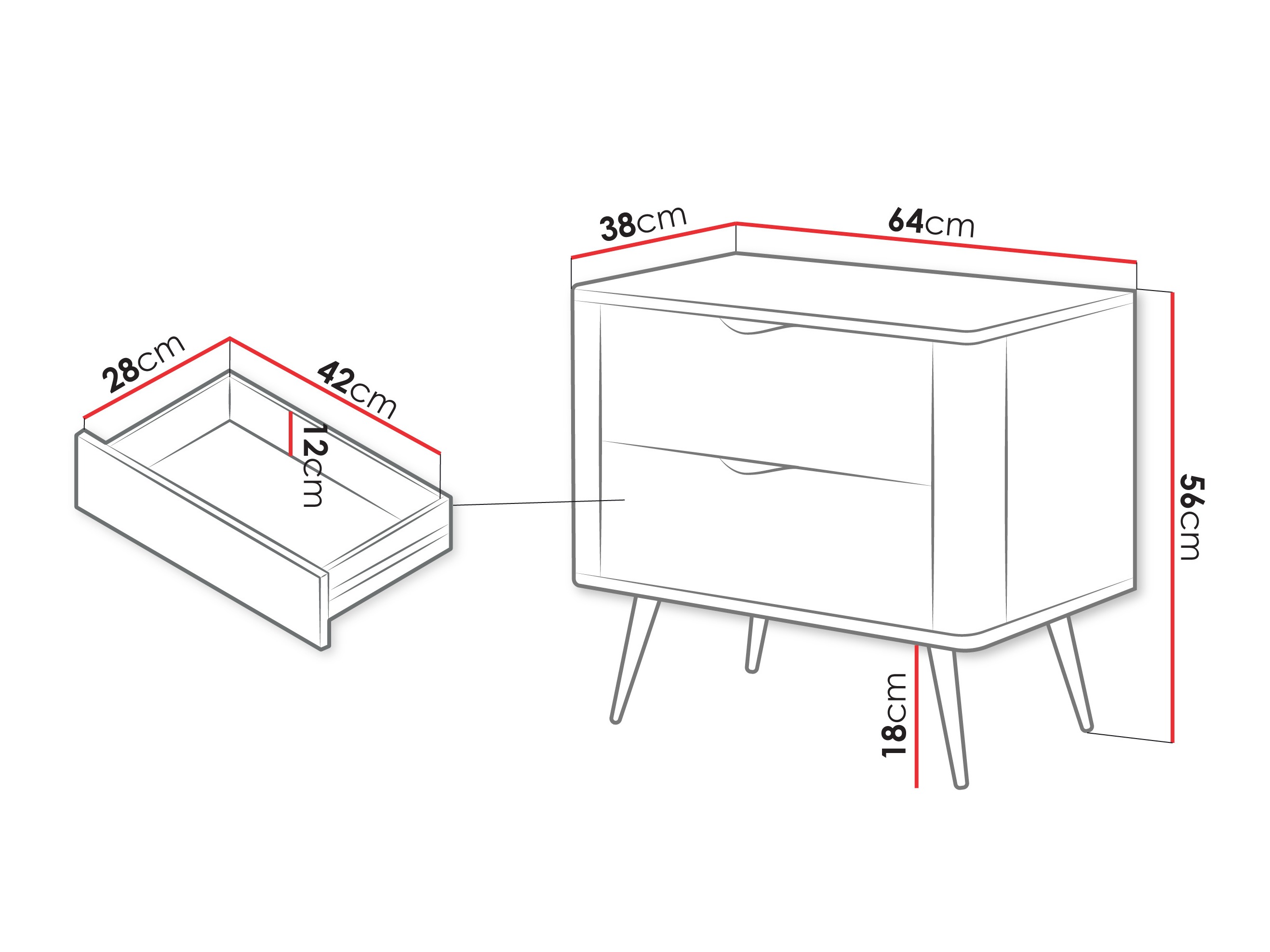 Nočna omarica Lectum (Bež)