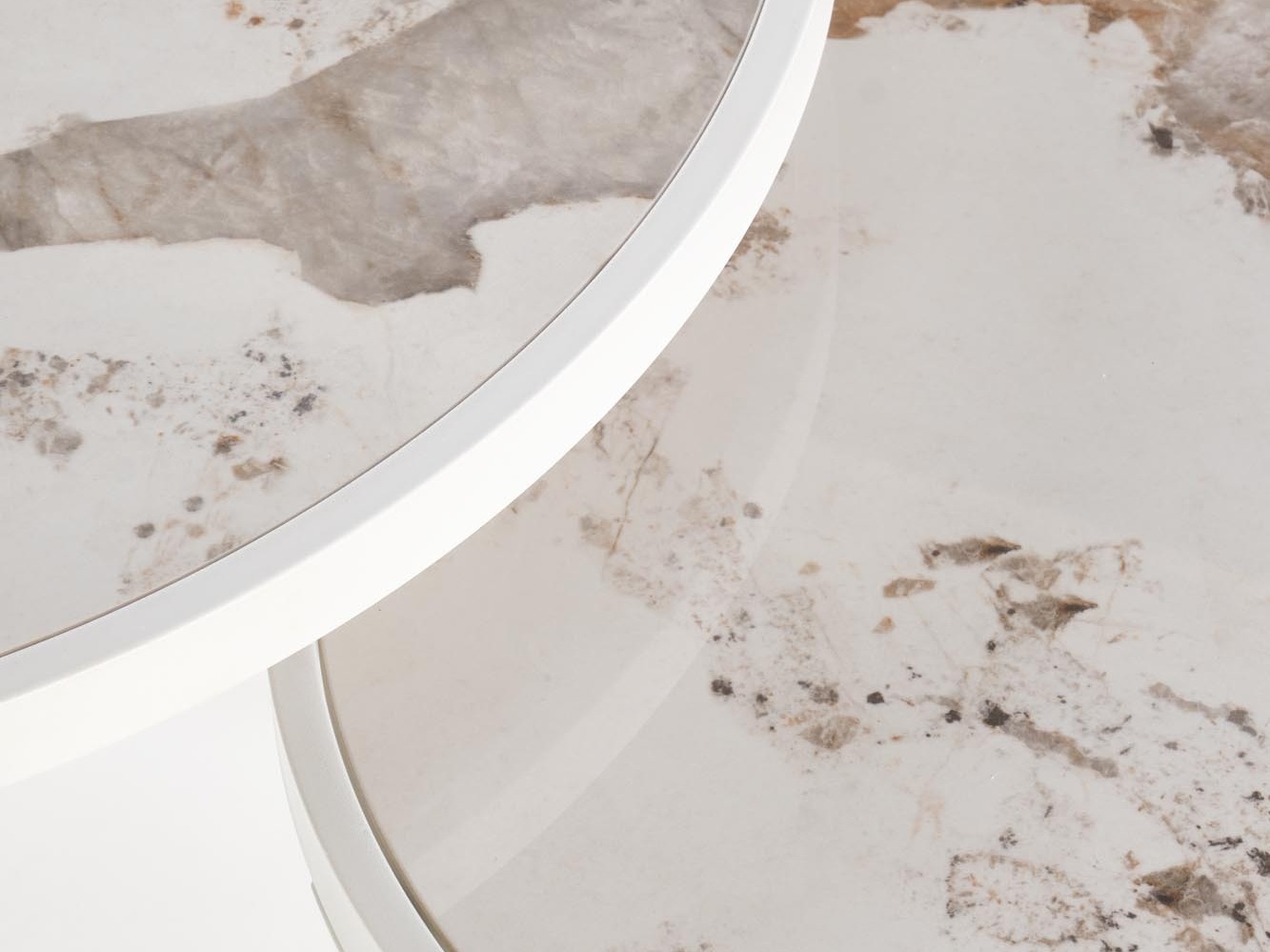 Komplet klubskih mizic Houston 1658 (Bela + Beli marmor)