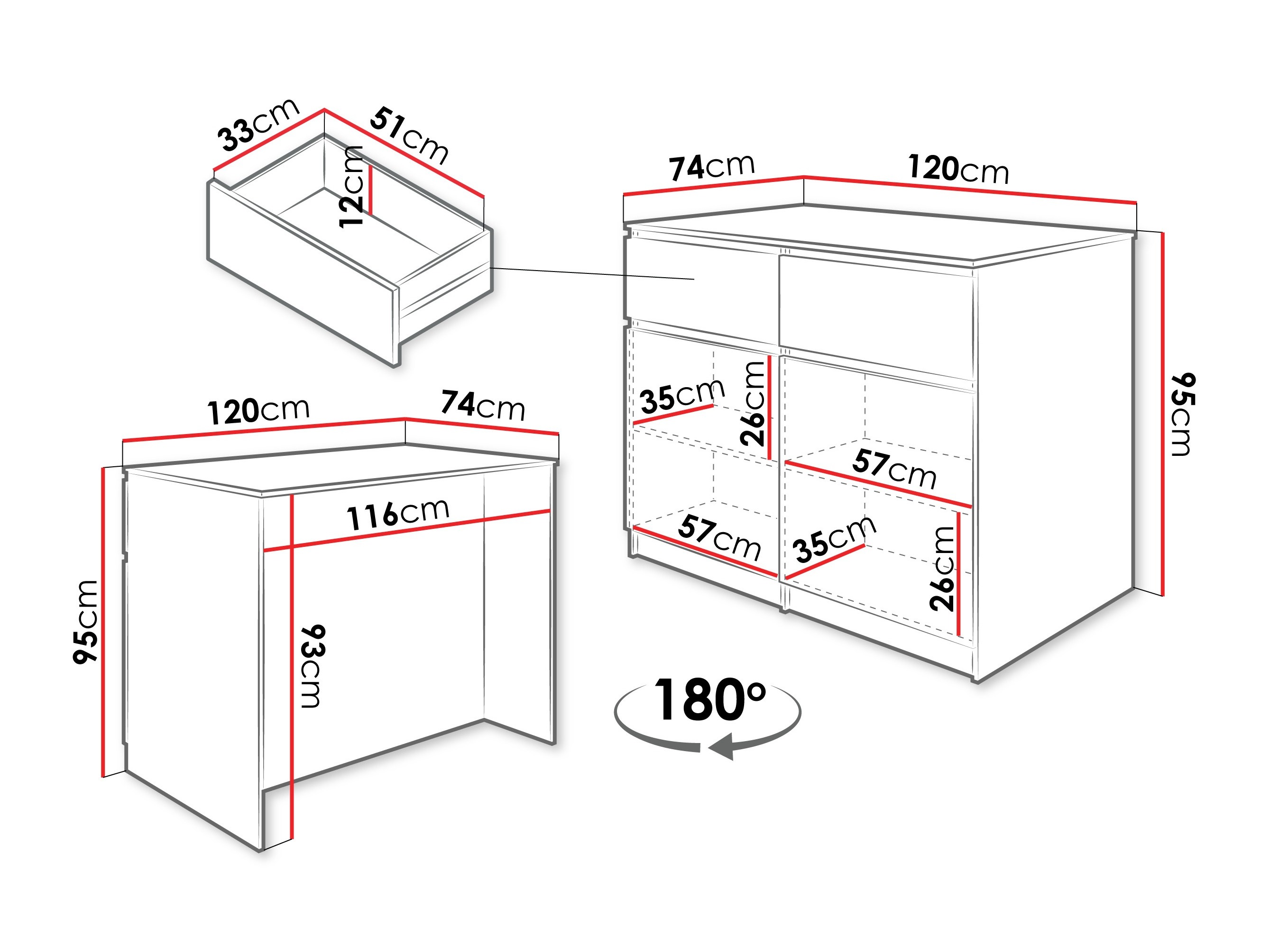 Kuhinjski otok Comfivo Cantal (Bela)