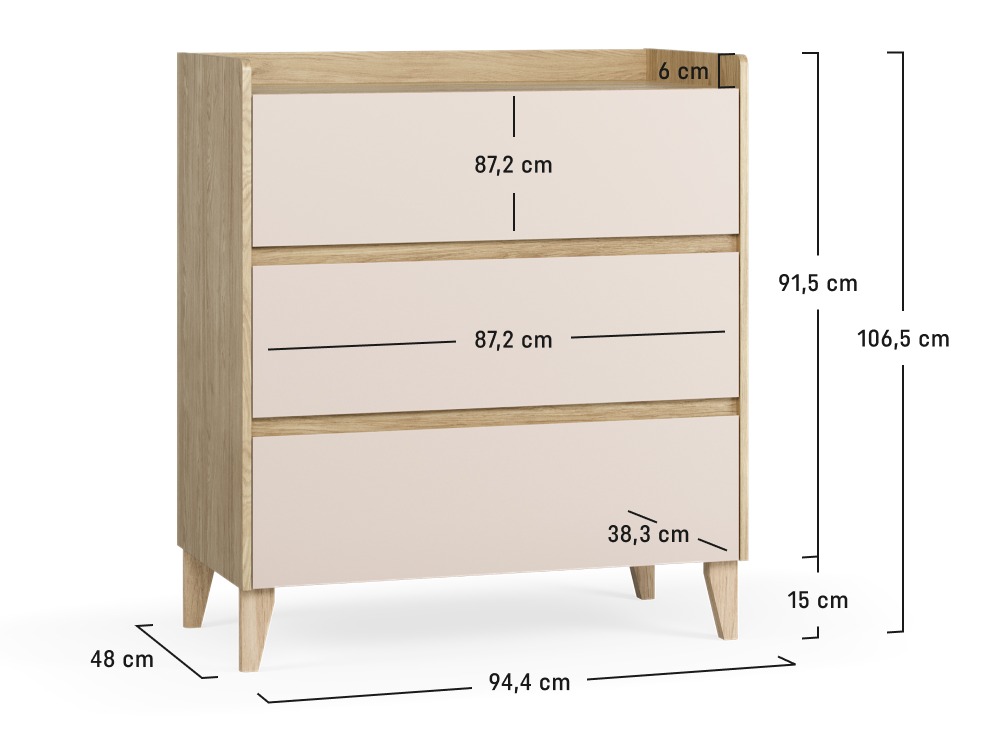 Komoda Velrome 105 (Hrast + Bež)