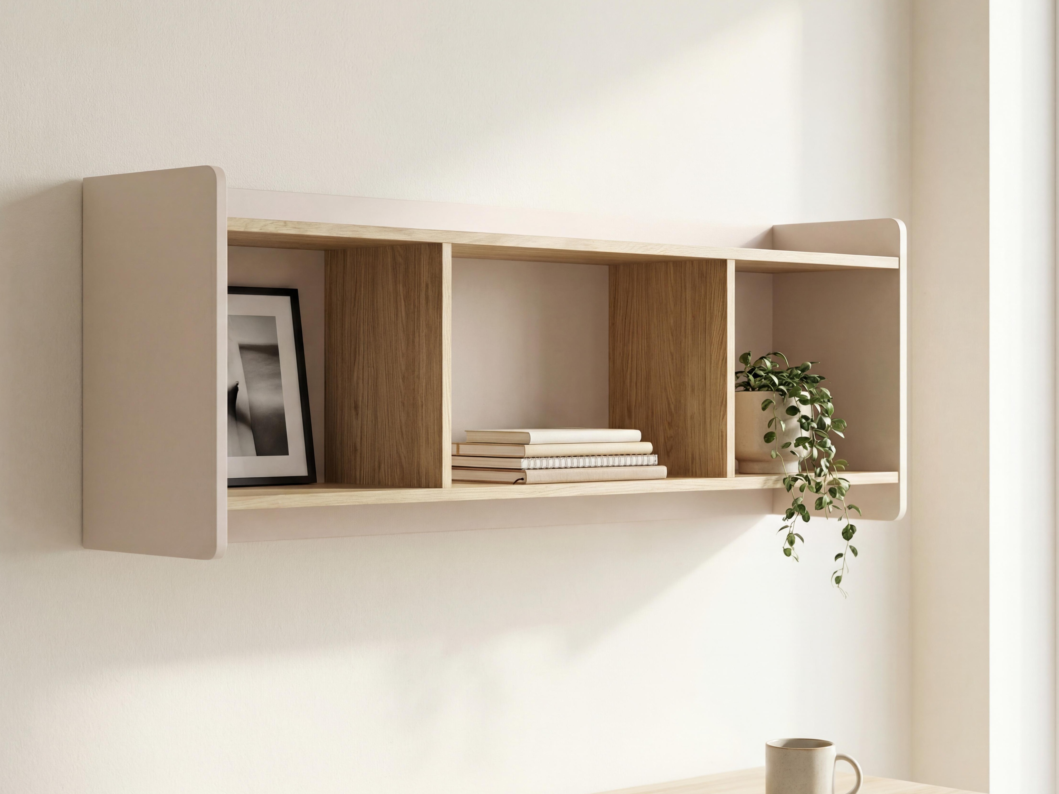 Stenska polica Velrome 107 (Hrast + Bež)