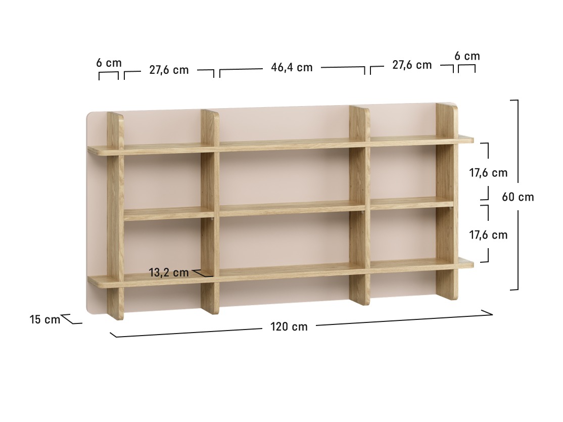 Stenska polica Velrome 108 (Hrast + Bež)