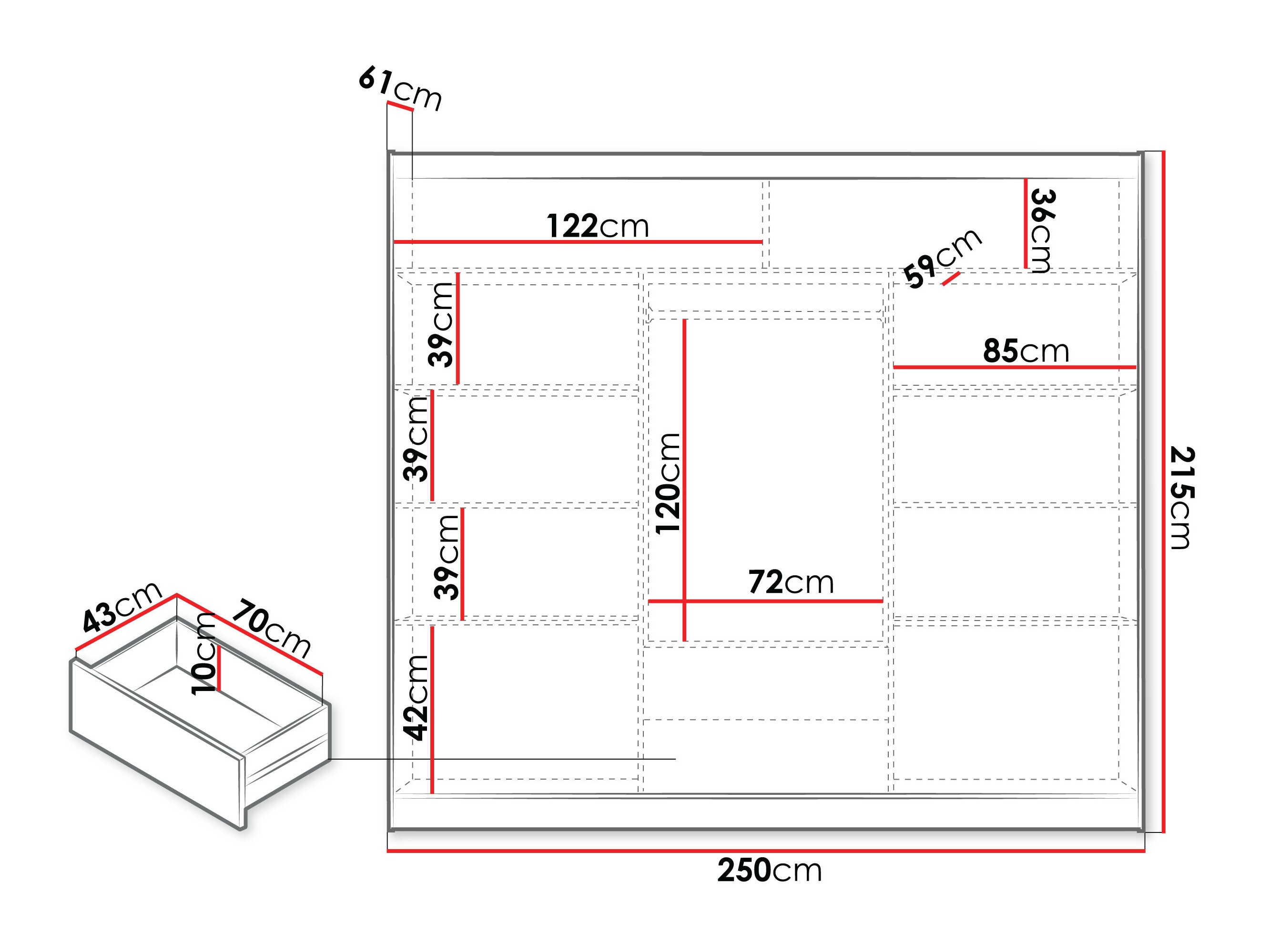 Garderobna omara Honolulu 234
