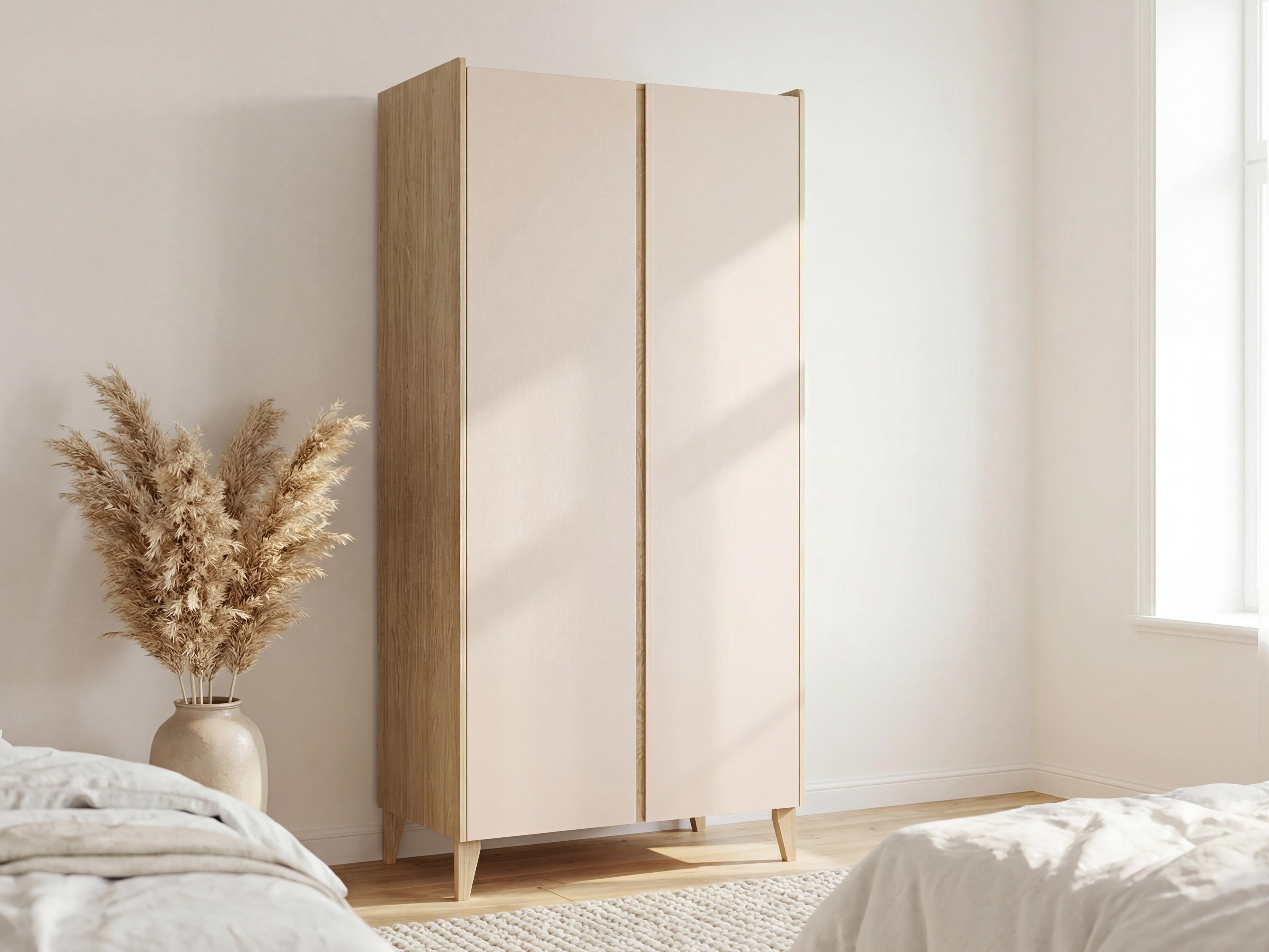 Garderobna omara Velrome 109 (Hrast + Bež)