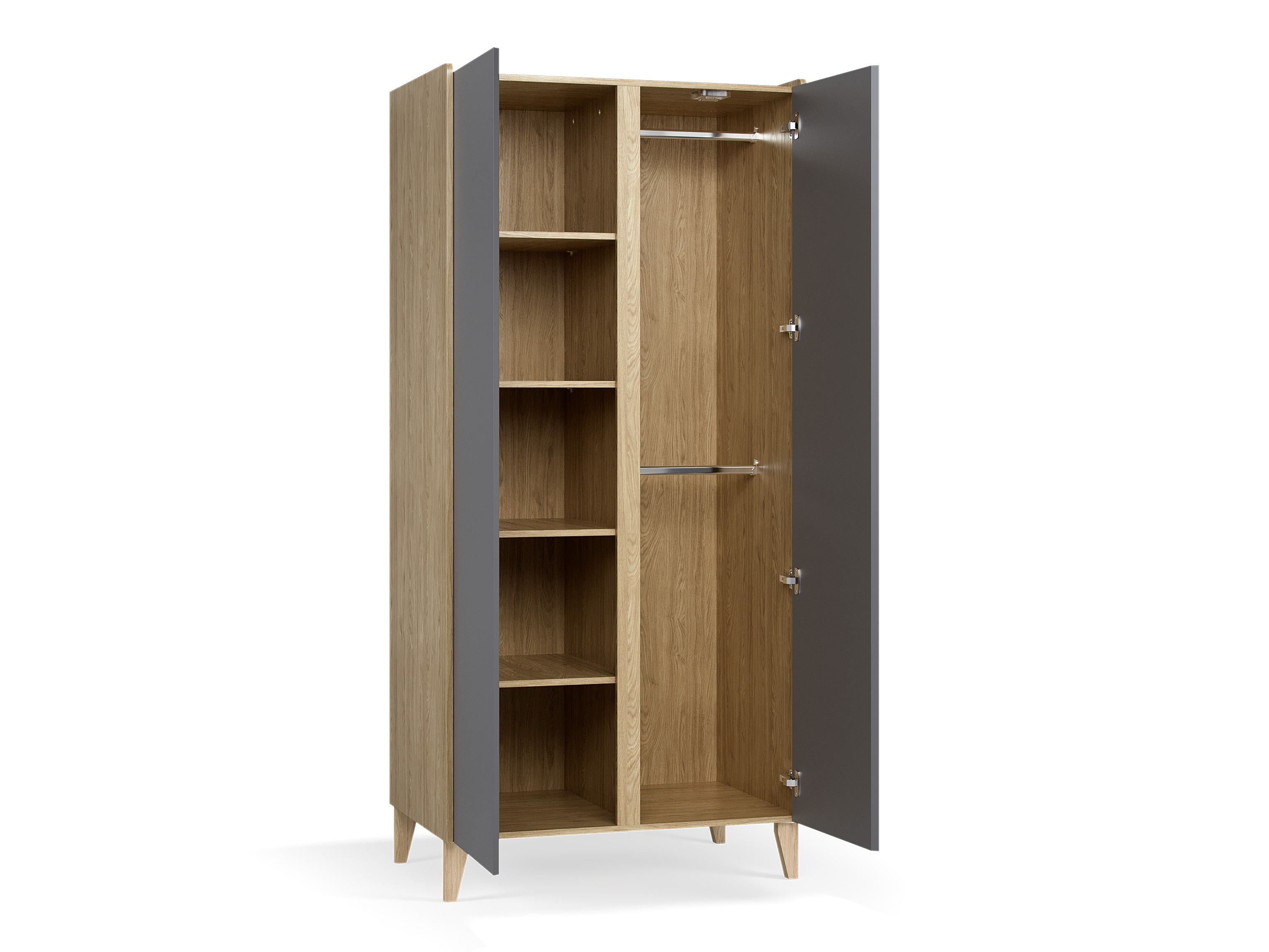 Garderobna omara Velrome 109 (Hrast + Grafit)