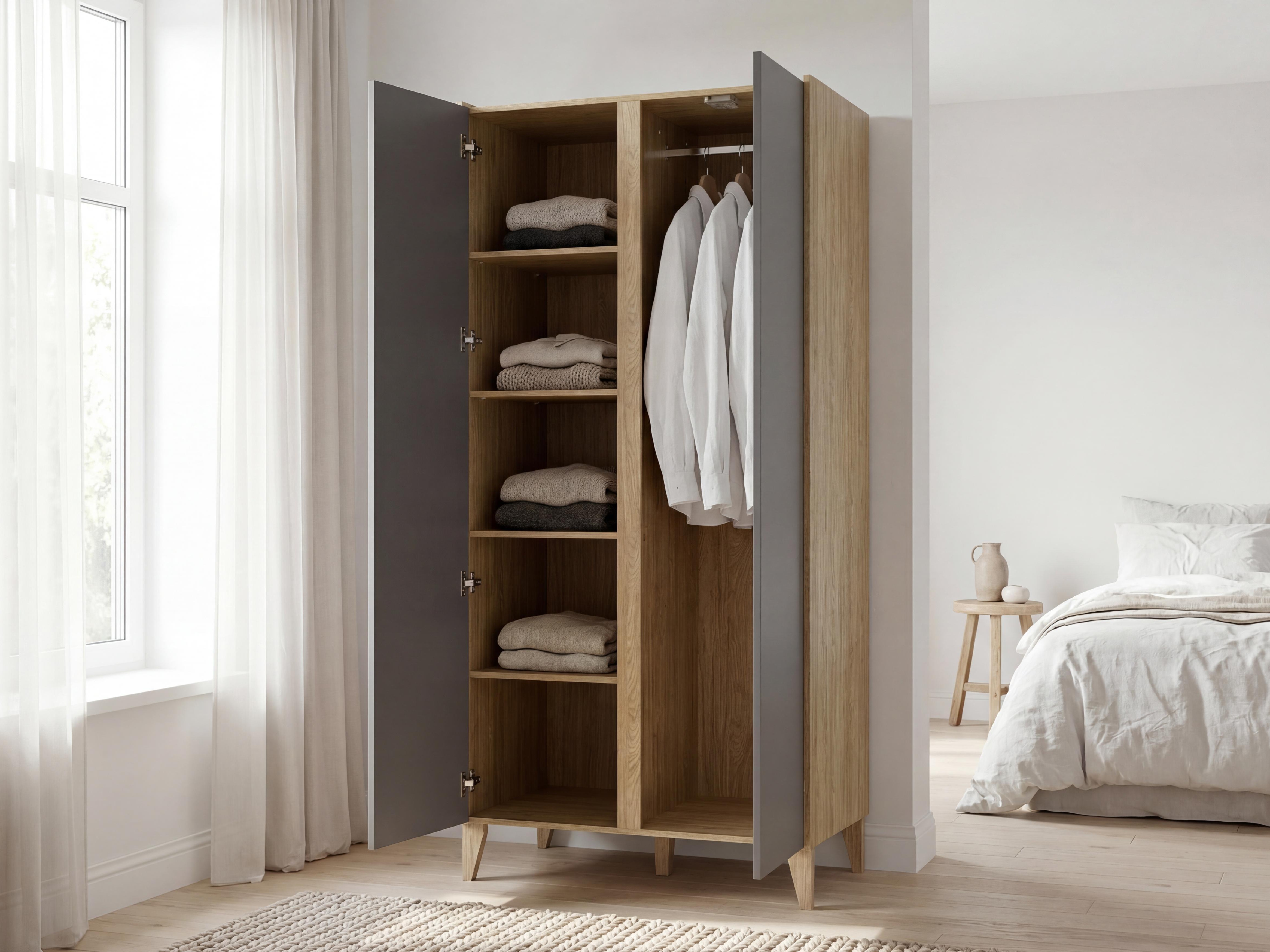 Garderobna omara Velrome 109 (Hrast + Grafit)