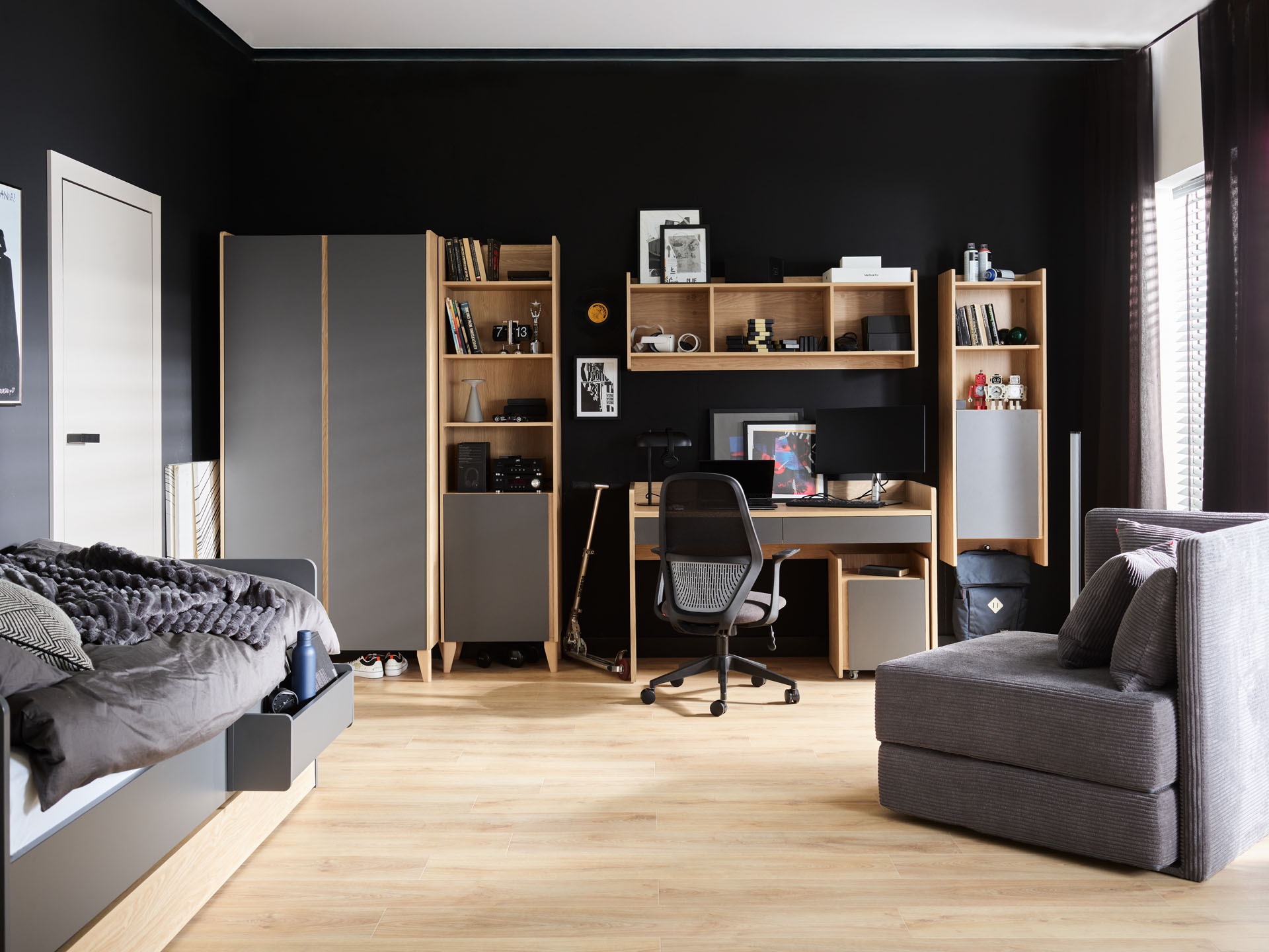 Garderobna omara Velrome 109 (Hrast + Grafit)