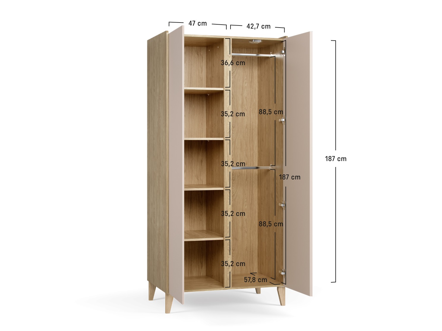 Garderobna omara Velrome 109 (Hrast)