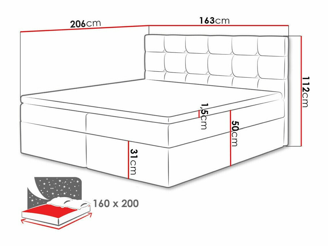 Boxspring postelja Comfivo Osculum I (Lambi 06)