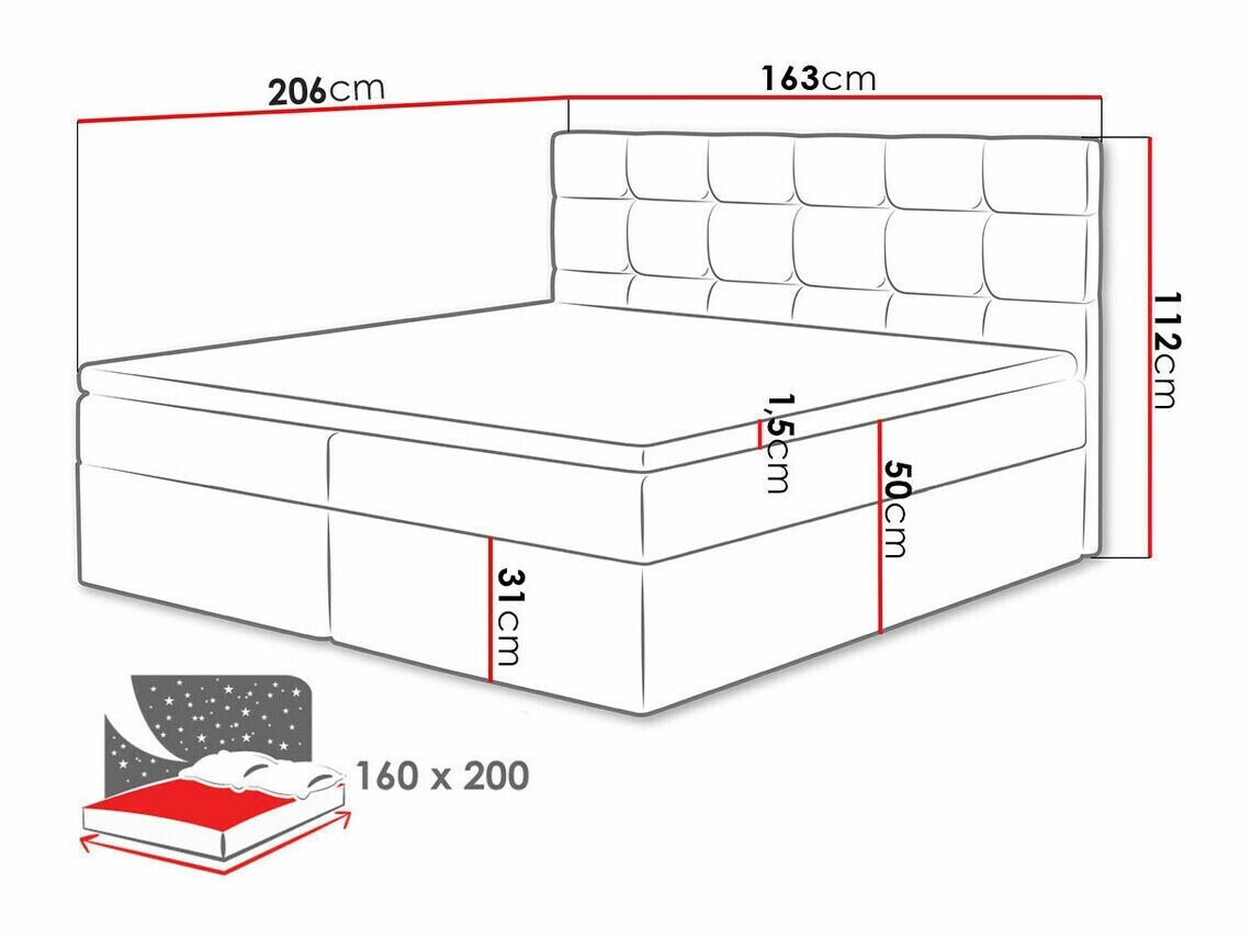 Boxspring postelja Comfivo Osculum I (Lambi 11)