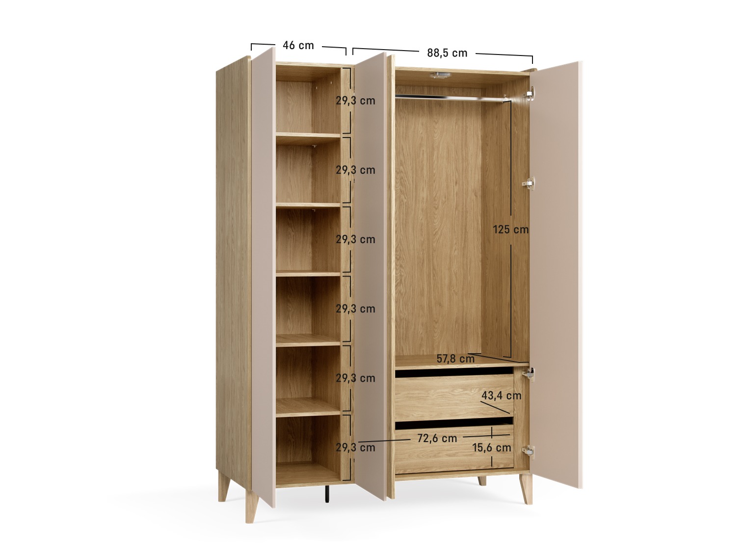 Garderobna omara Velrome 110 (Hrast)