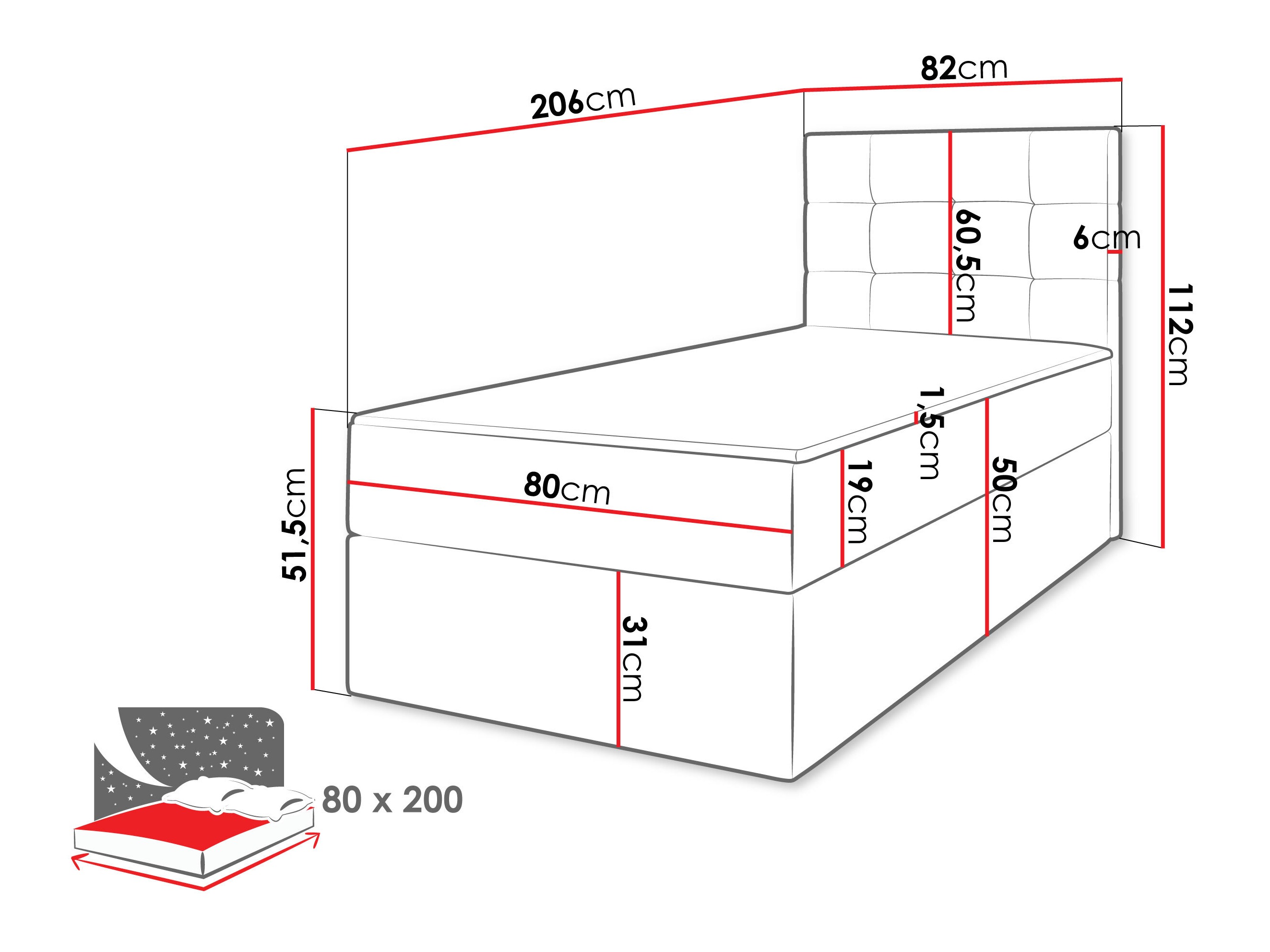 Boxspring postelja Comfivo Osculum II (Lambi 04)