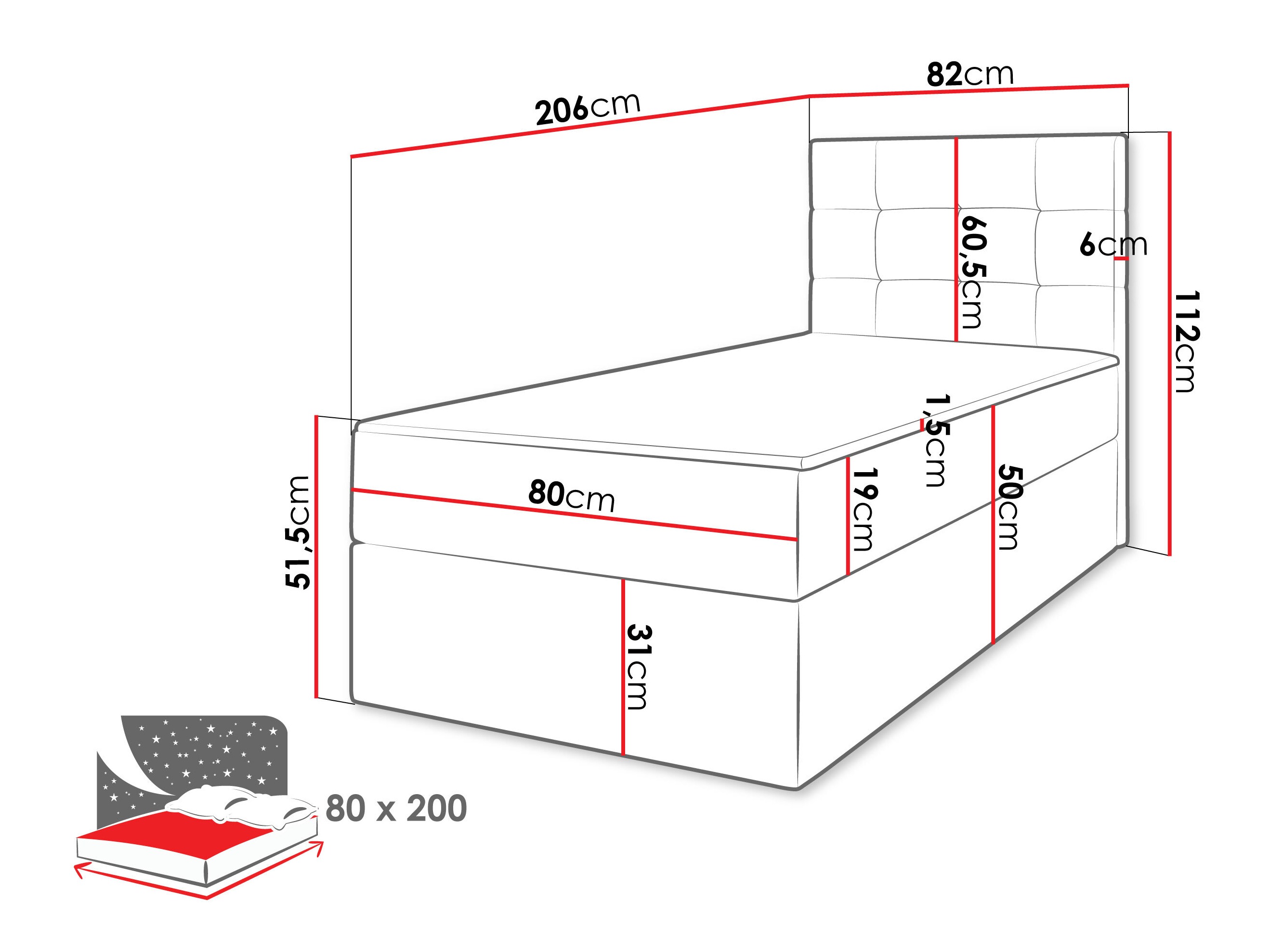 Boxspring postelja Comfivo Osculum II (Lambi 06)