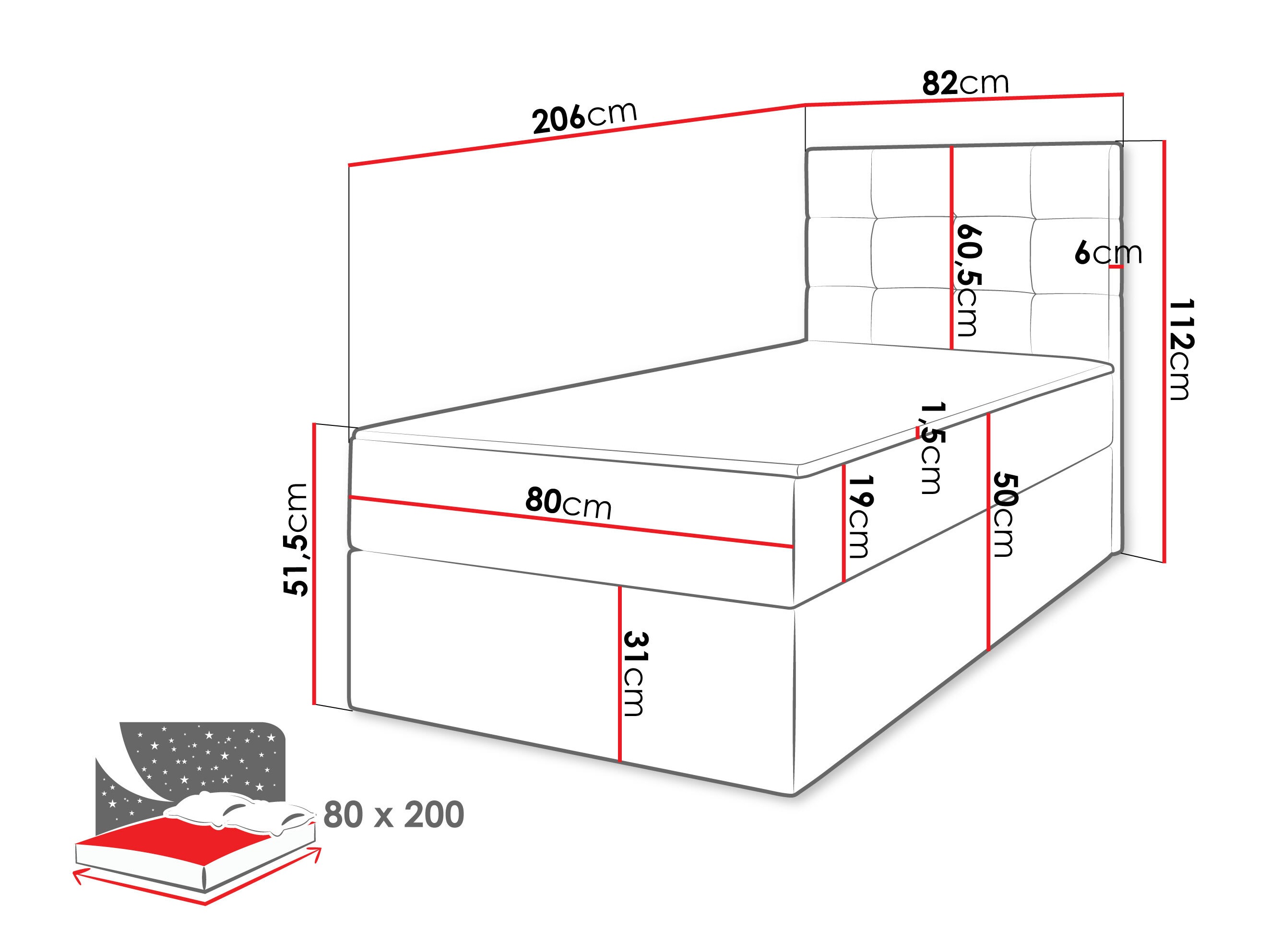 Boxspring postelja Comfivo Osculum II (Lambi 08)