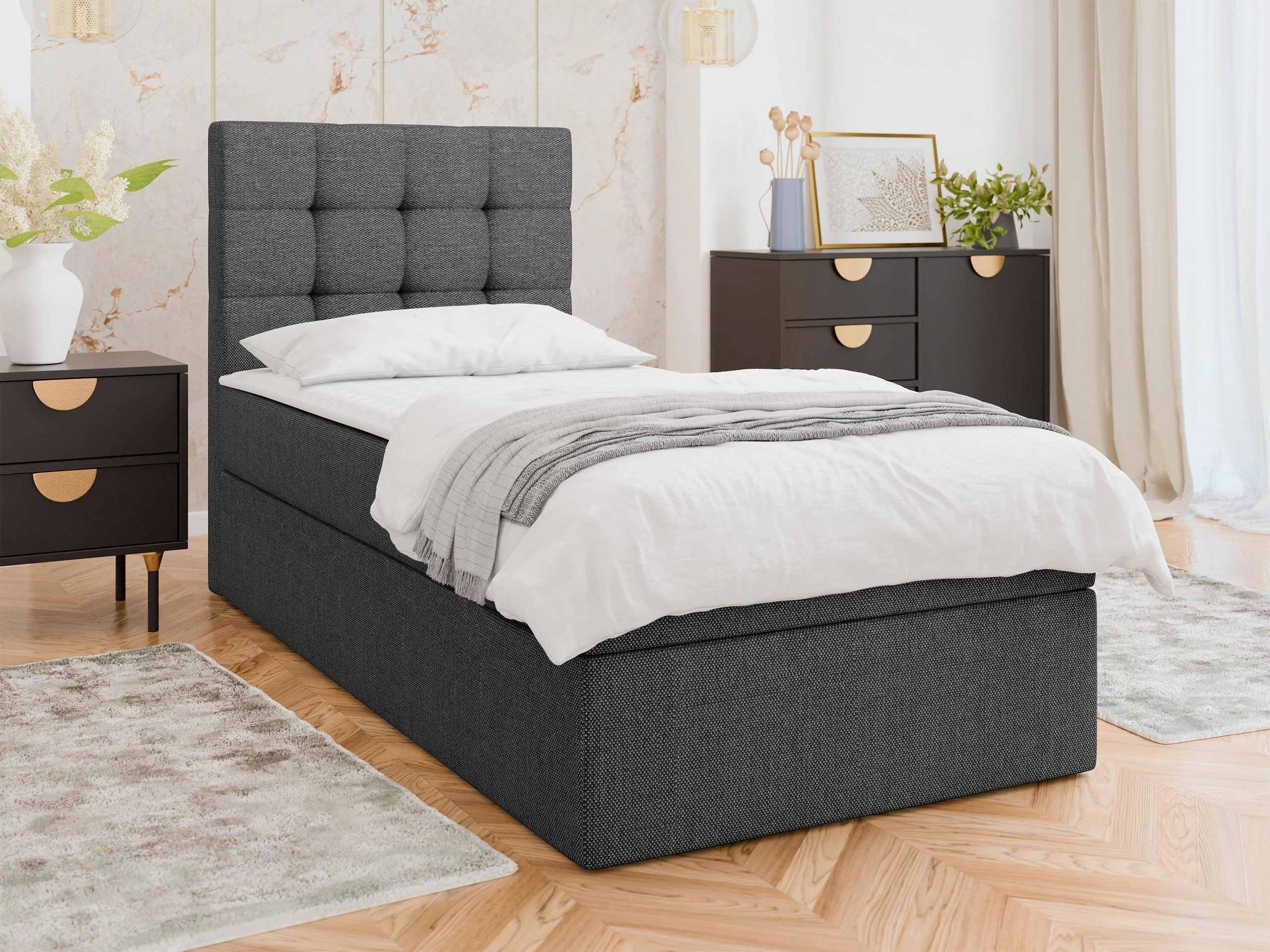 Boxspring postelja Comfivo Osculum II (Muna 10)