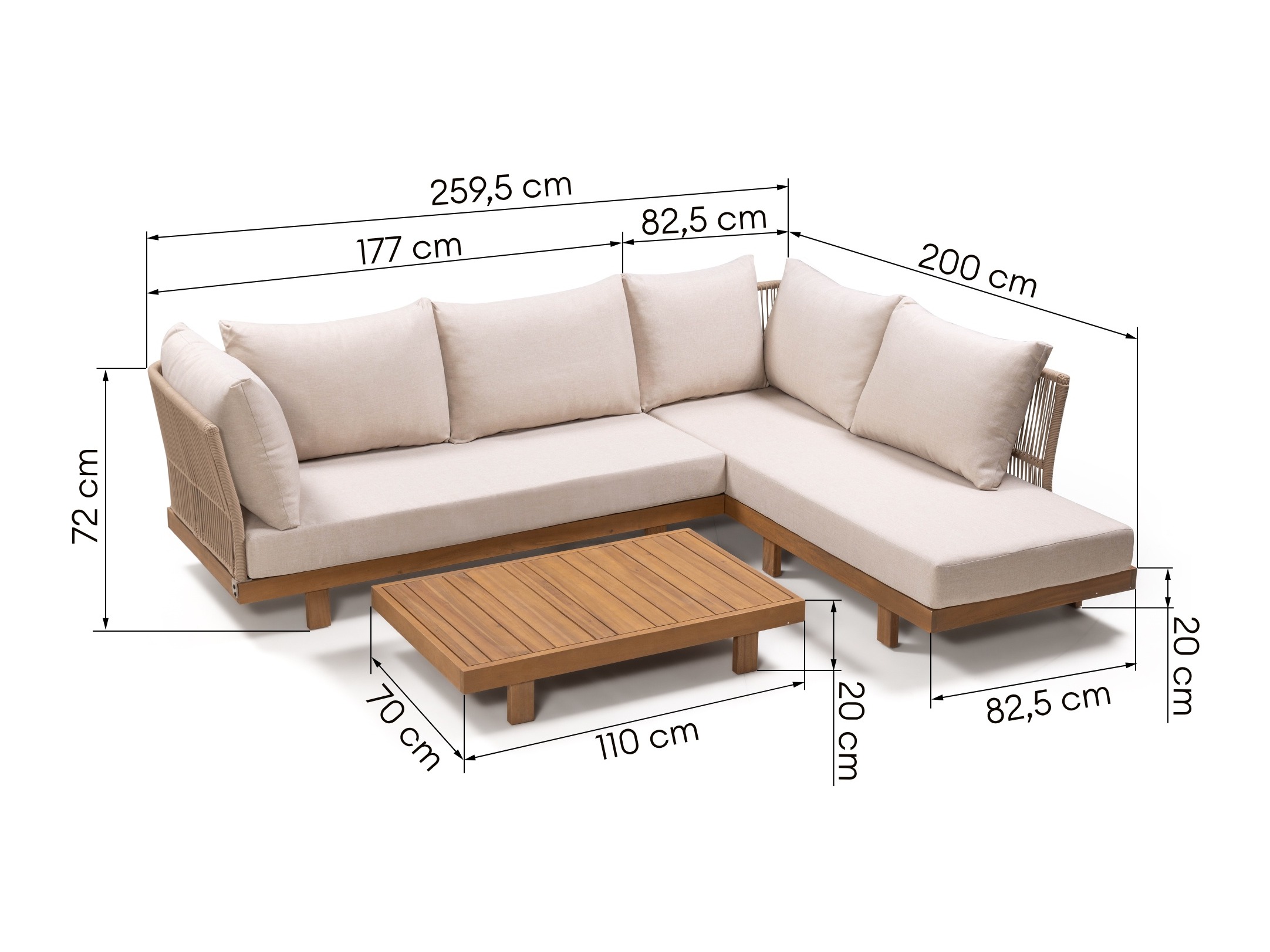 Komplet vrtnega pohištva Burleson 582