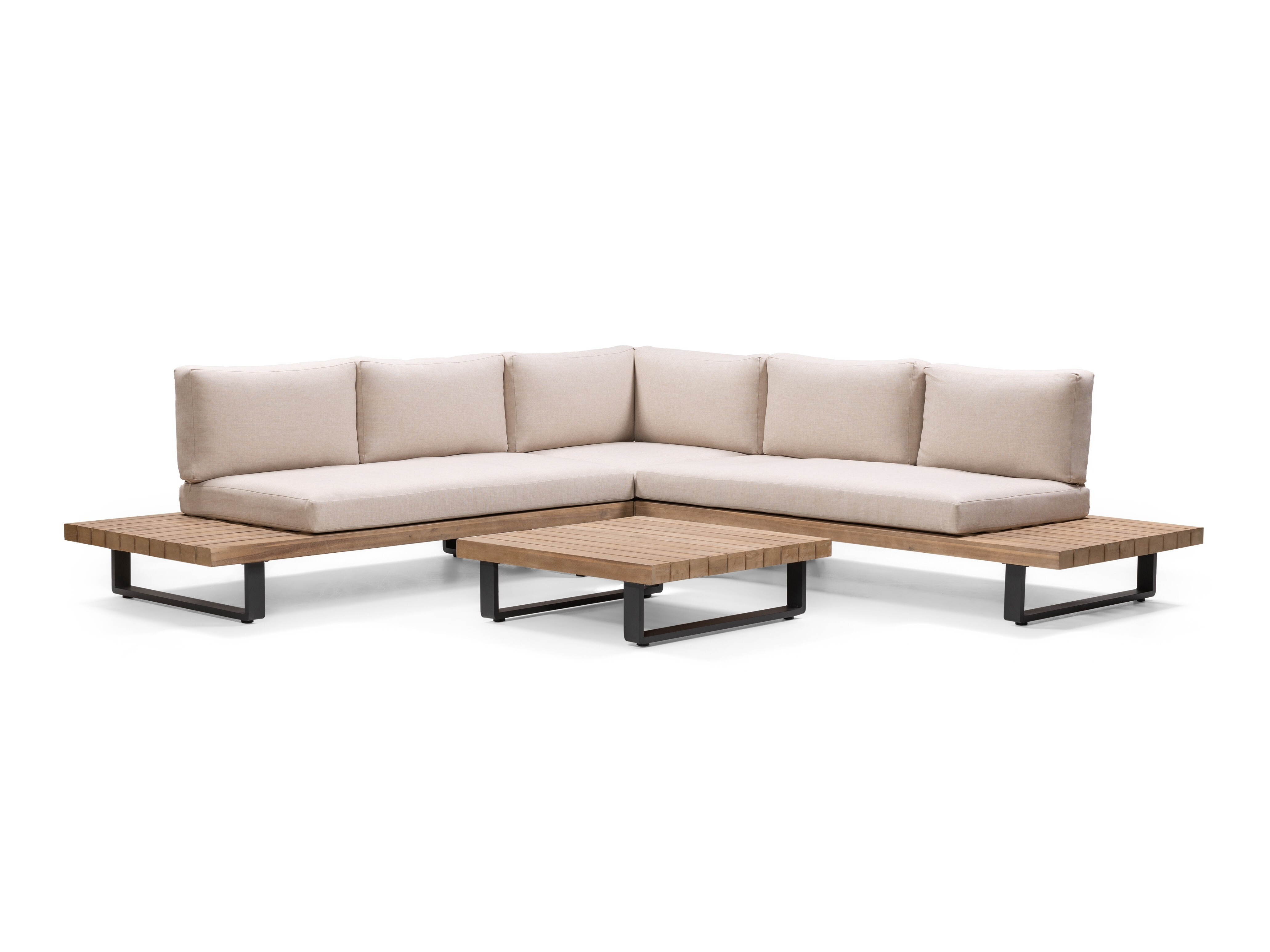 Komplet vrtnega pohištva Burleson 584 (Bež + Akacijev)