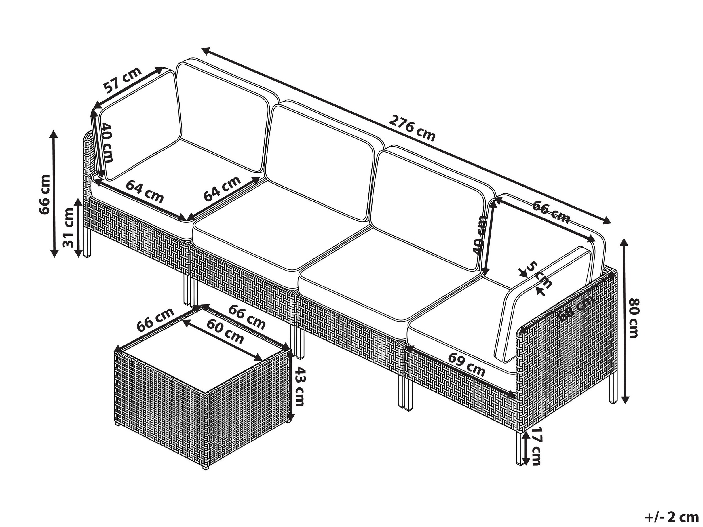 Komplet vrtnega pohištva Domenou 100