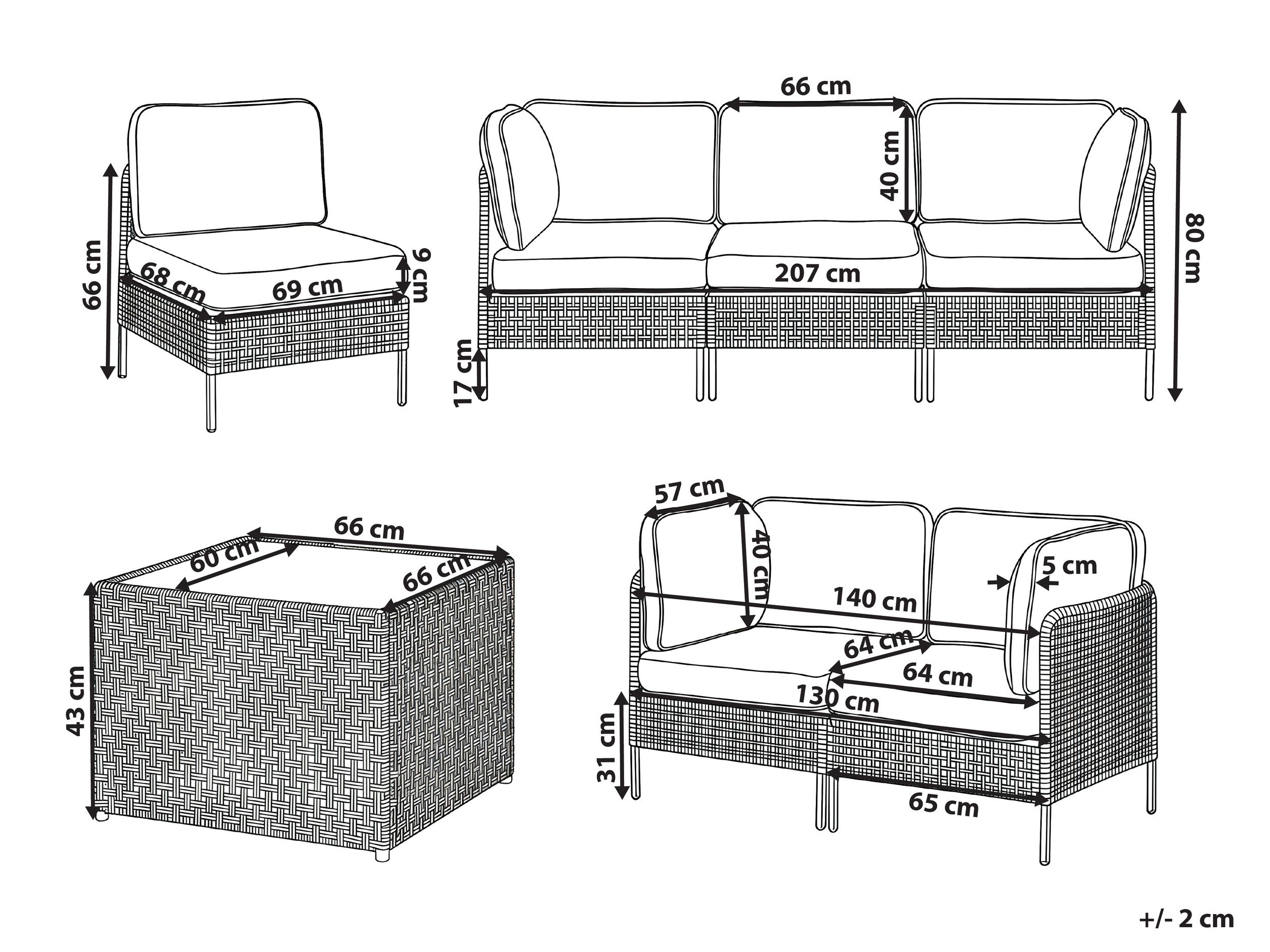 Komplet vrtnega pohištva Domenou 102