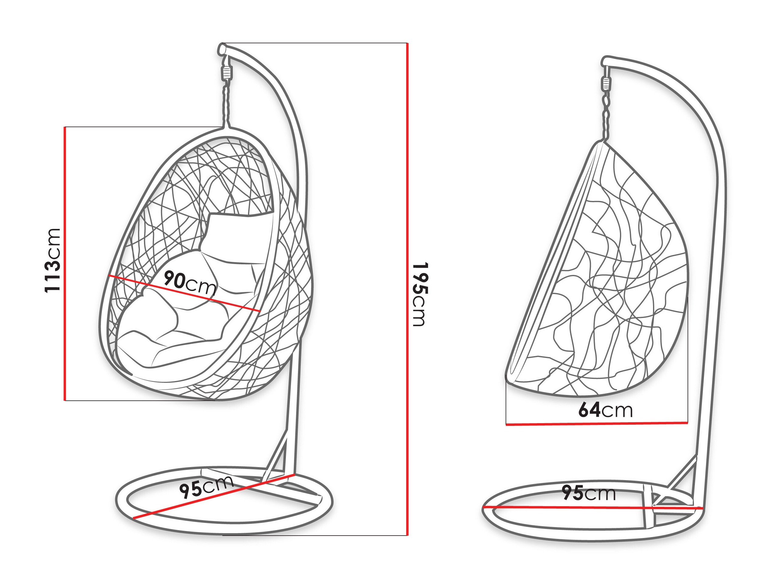 Viseči stol Comfivo 505 (Temno siva + Siva)