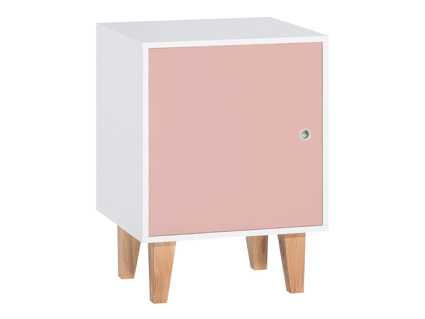 Nočna omarica Domfera 105 (Bela + Roza)