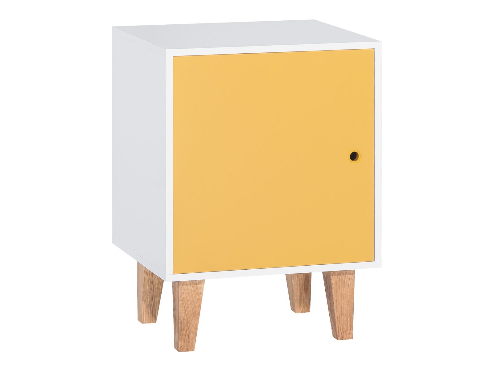 Nočna omarica Domfera 105 (Bela + Rumena)