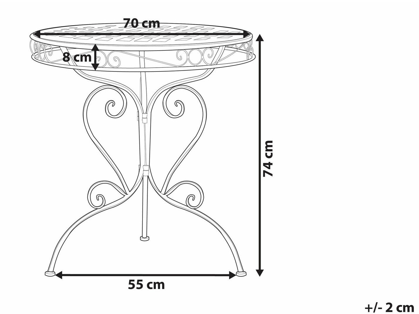 Vrtna miza Berwyn 3225 (Roza)